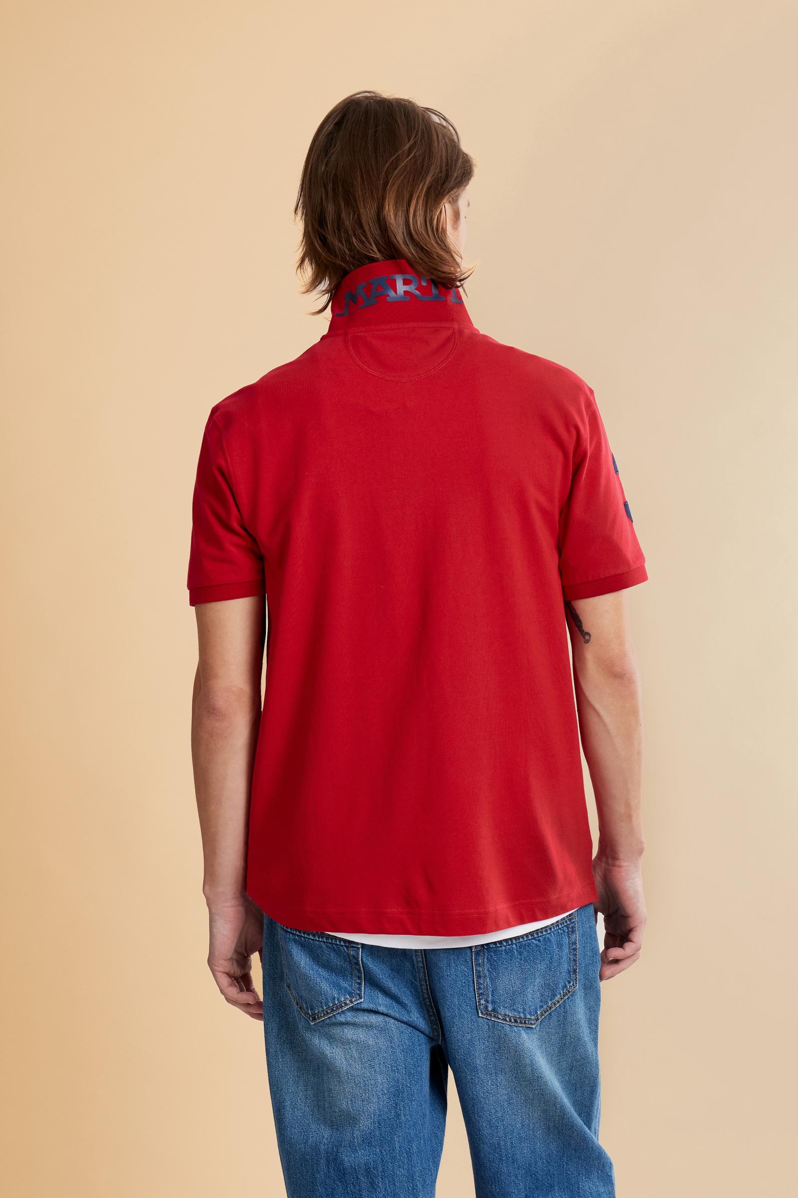 Herren-Stretch-Piqué-Poloshirt mit Nummer am Ärmel – Ray - Image 4