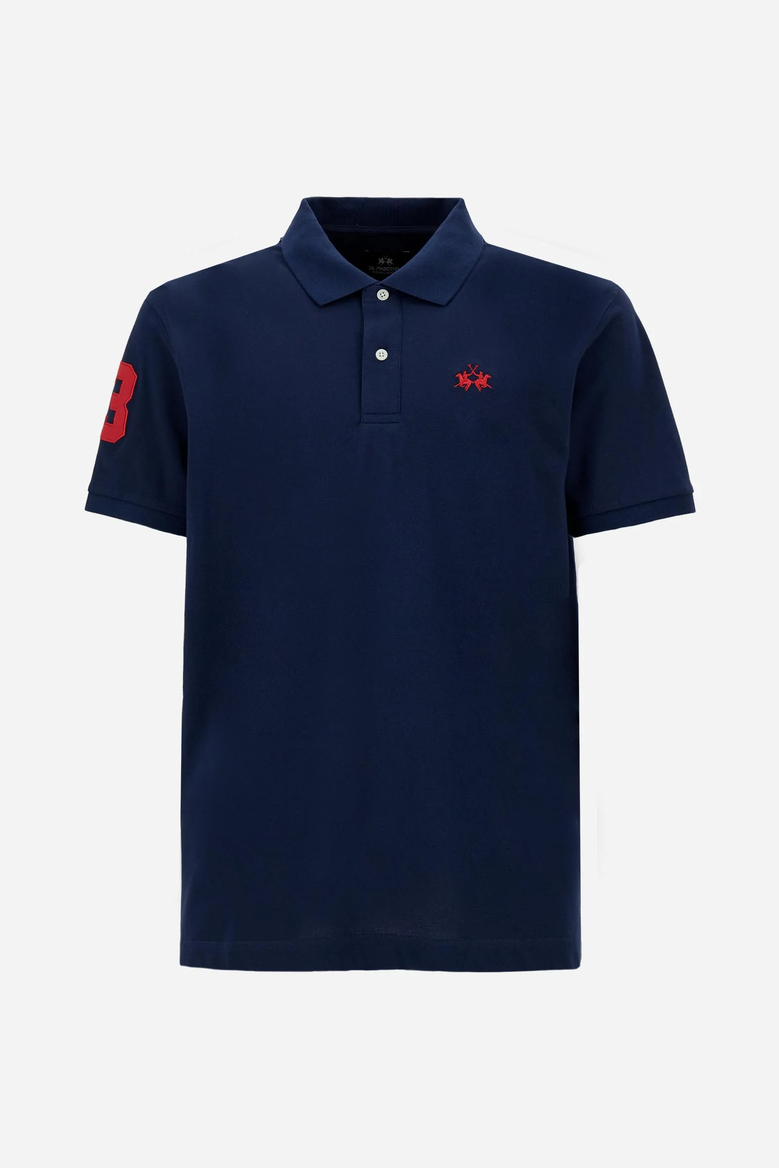Herren-Stretch-Piqué-Poloshirt mit Nummer am Ärmel – Ray - Image 5