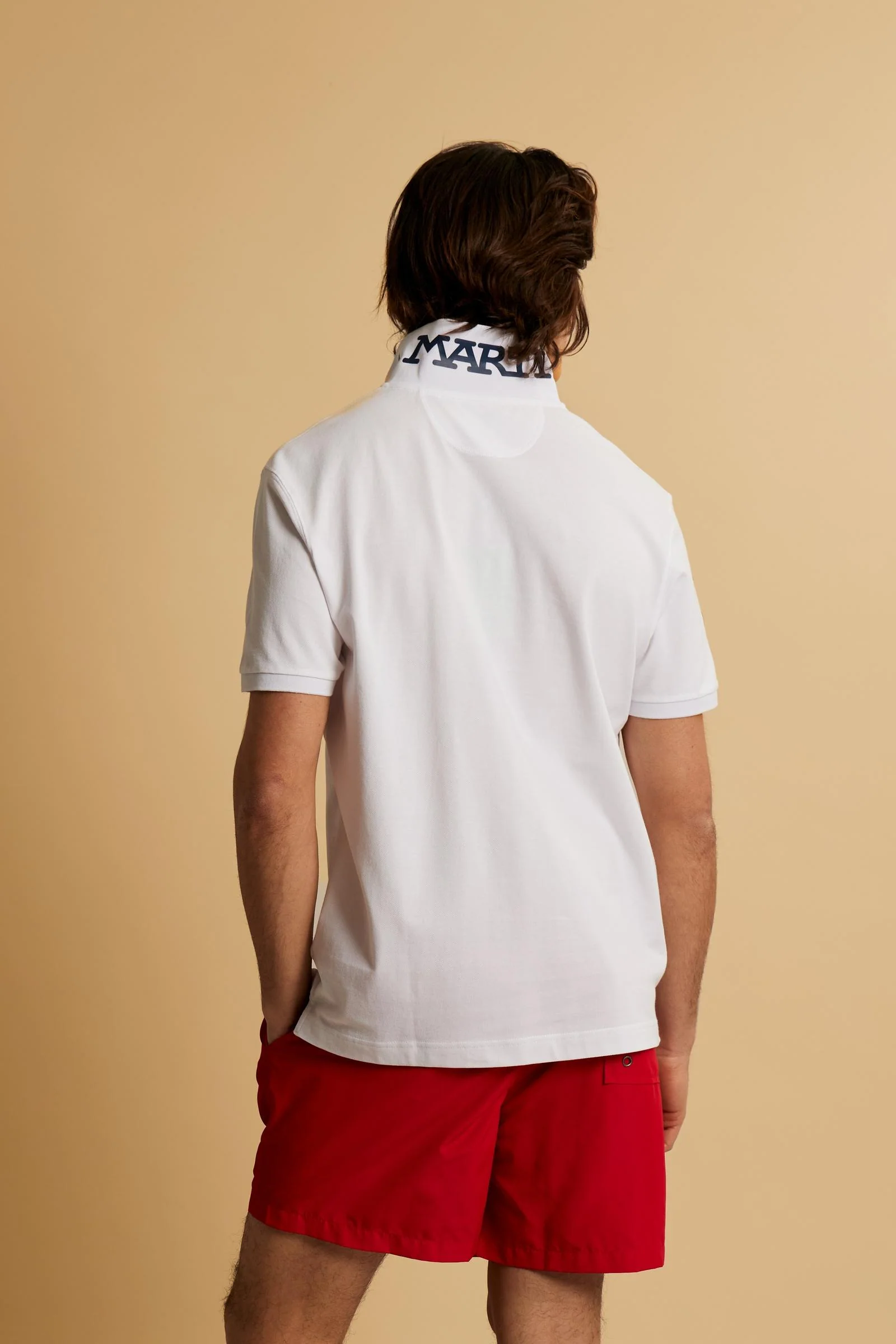 Herren-Stretch-Piqué-Poloshirt mit Nummer am Ärmel – Ray - Image 4