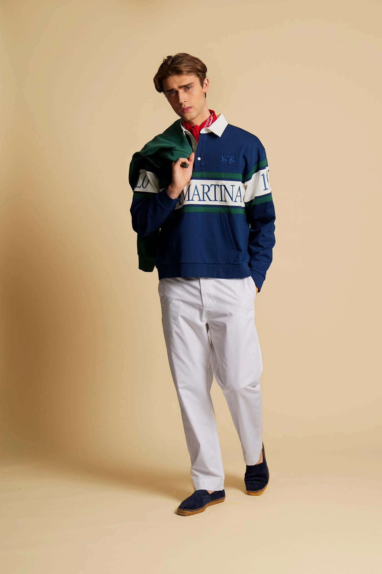 Herren Sweatshirt aus French Terry mit Kontraststreifen - Chente - Image 2