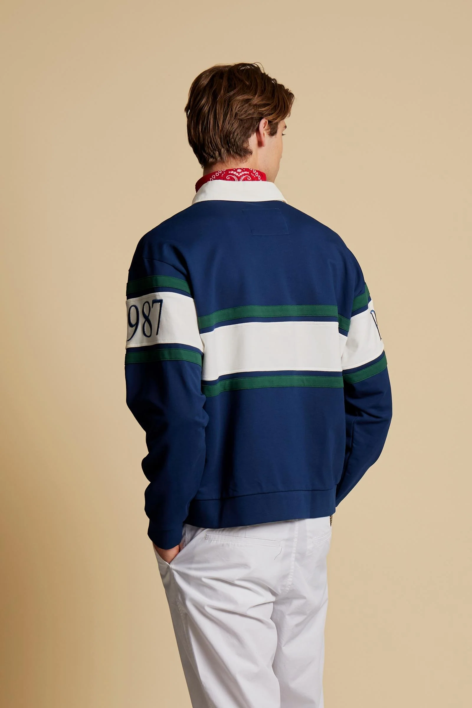 Herren Sweatshirt aus French Terry mit Kontraststreifen - Chente - Image 4