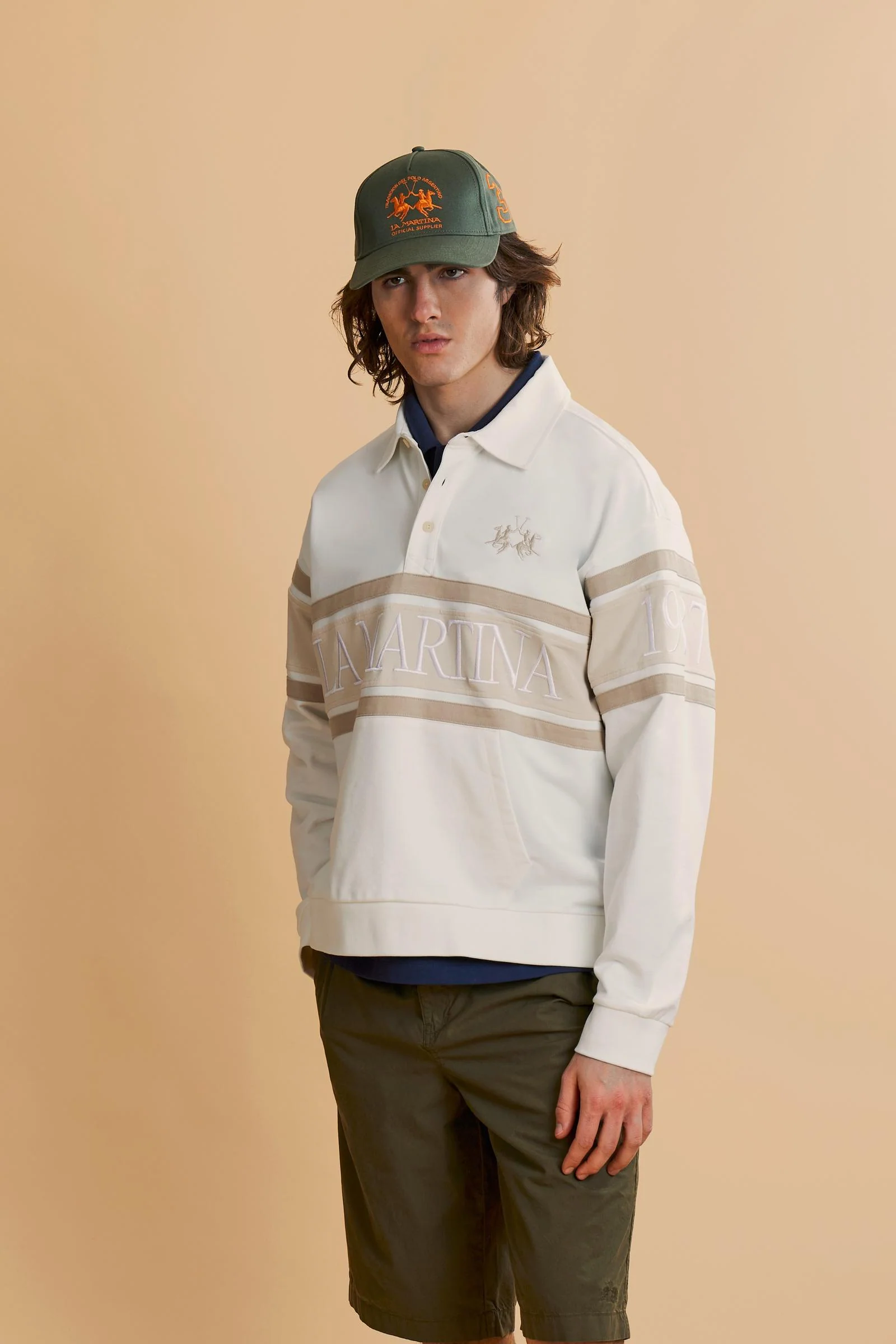 Herren Sweatshirt aus French Terry mit Kontraststreifen - Chente