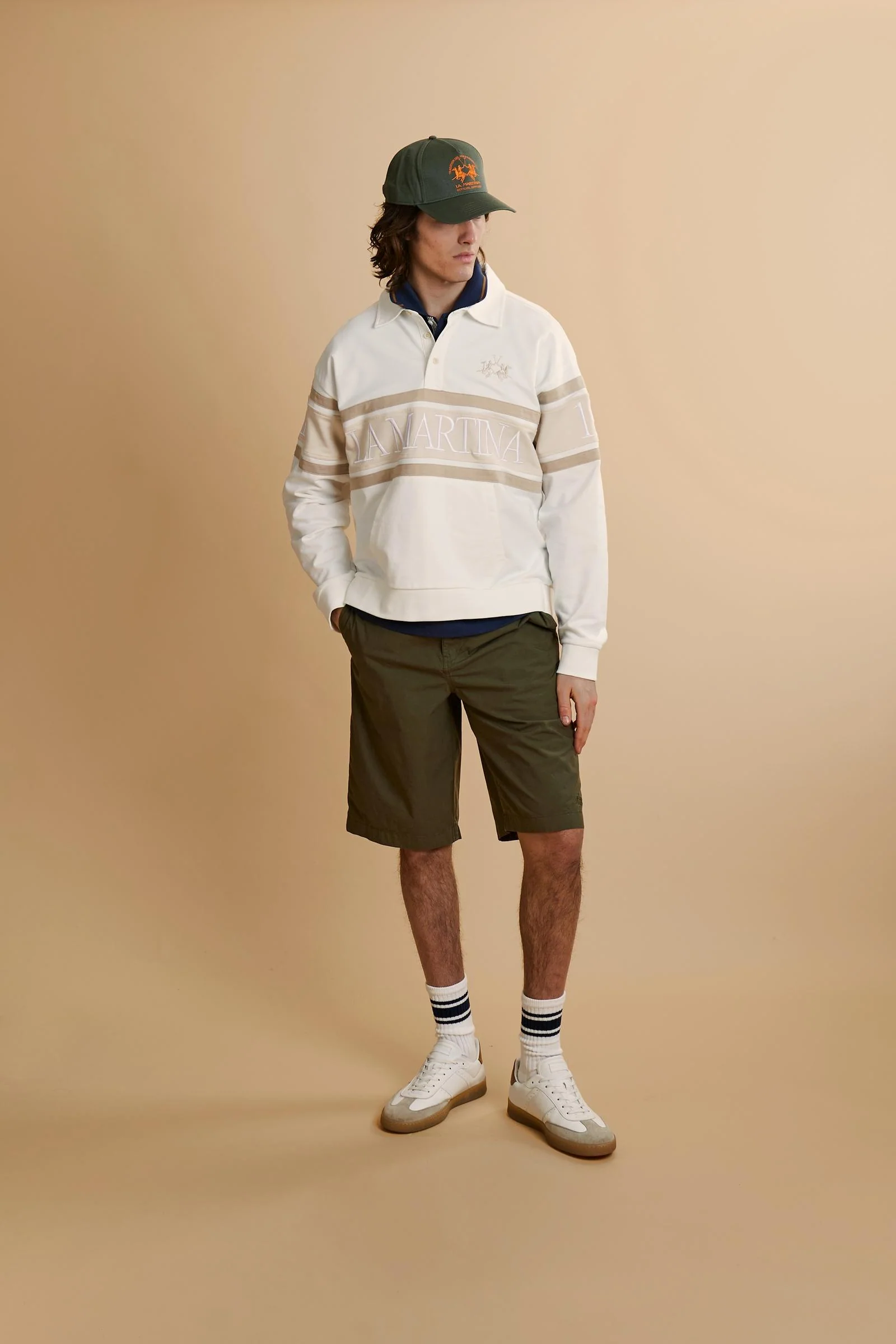 Herren Sweatshirt aus French Terry mit Kontraststreifen - Chente - Image 2