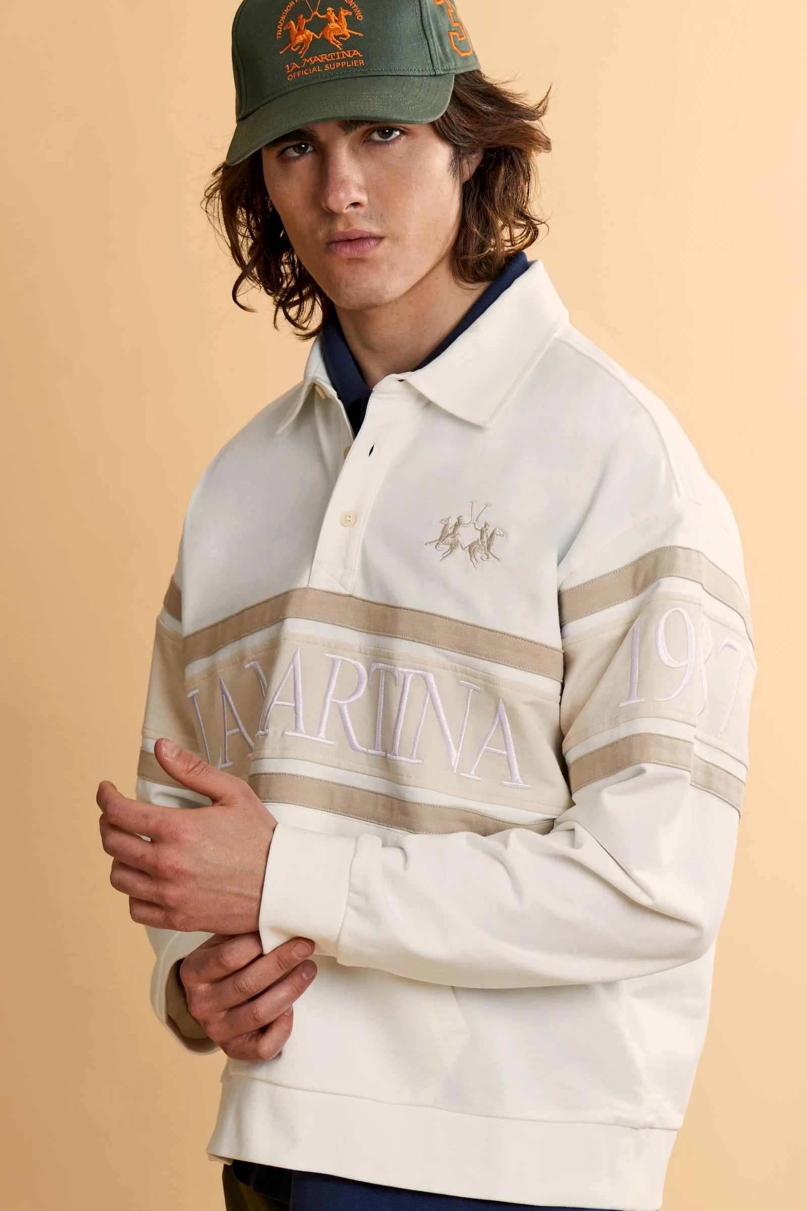 Herren Sweatshirt aus French Terry mit Kontraststreifen - Chente - Image 3