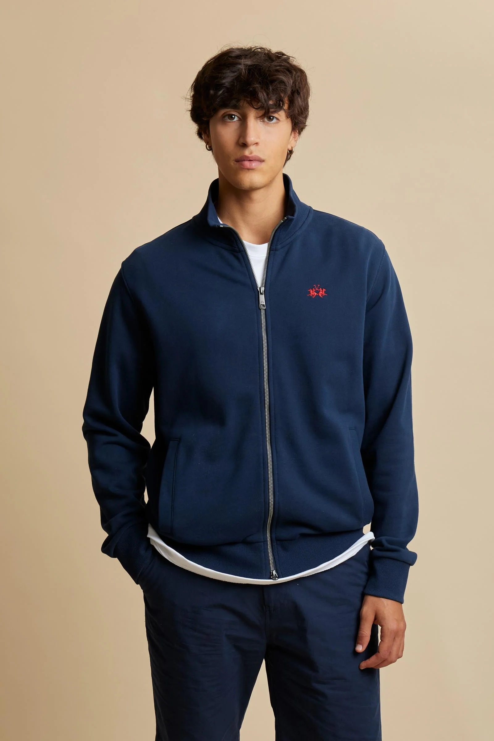 Herren Sweatshirt mit durchgehendem Reißverschluss aus Baumwoll-French-Terry – Caden