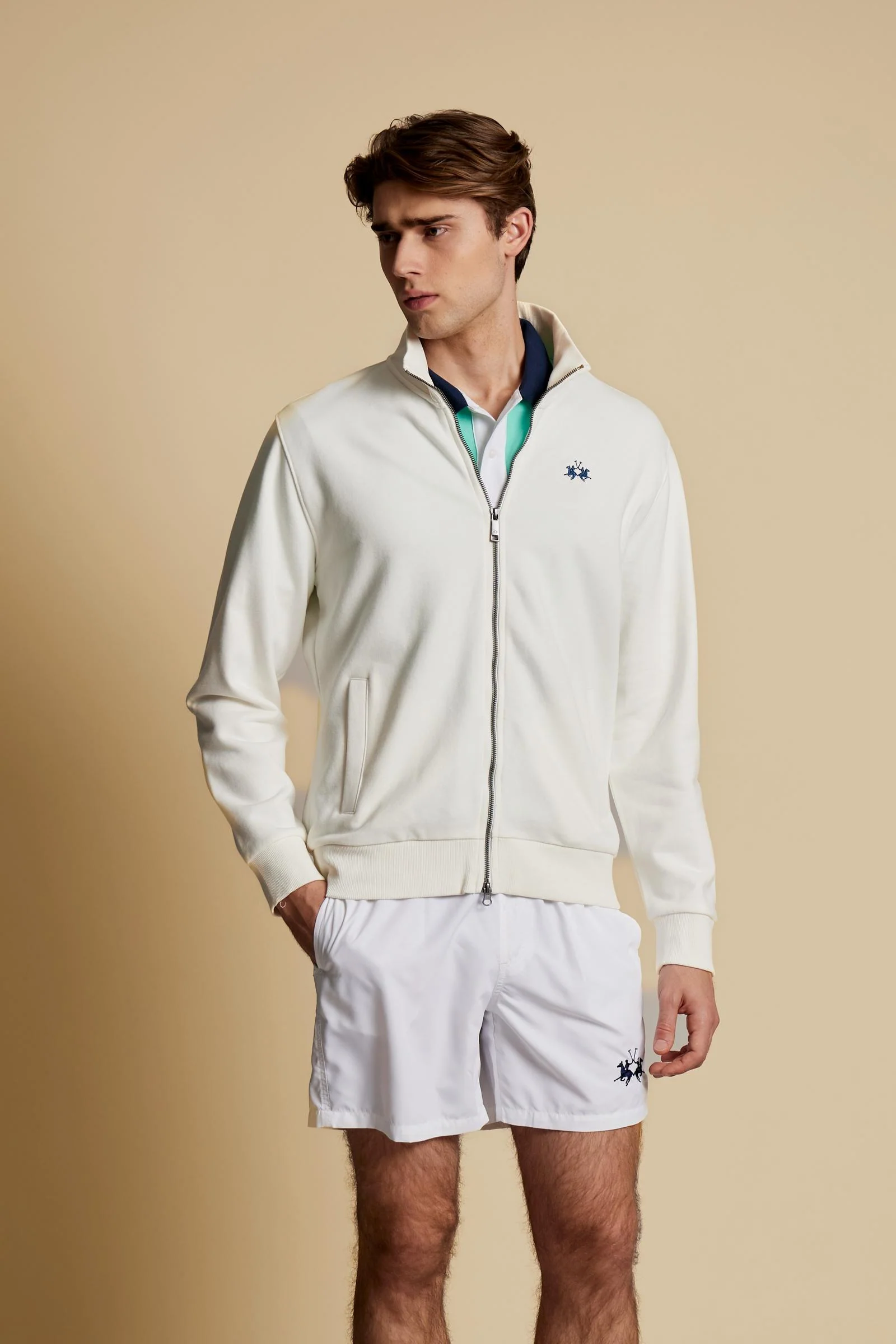 Herren Sweatshirt mit durchgehendem Reißverschluss aus Baumwoll-French-Terry – Caden
