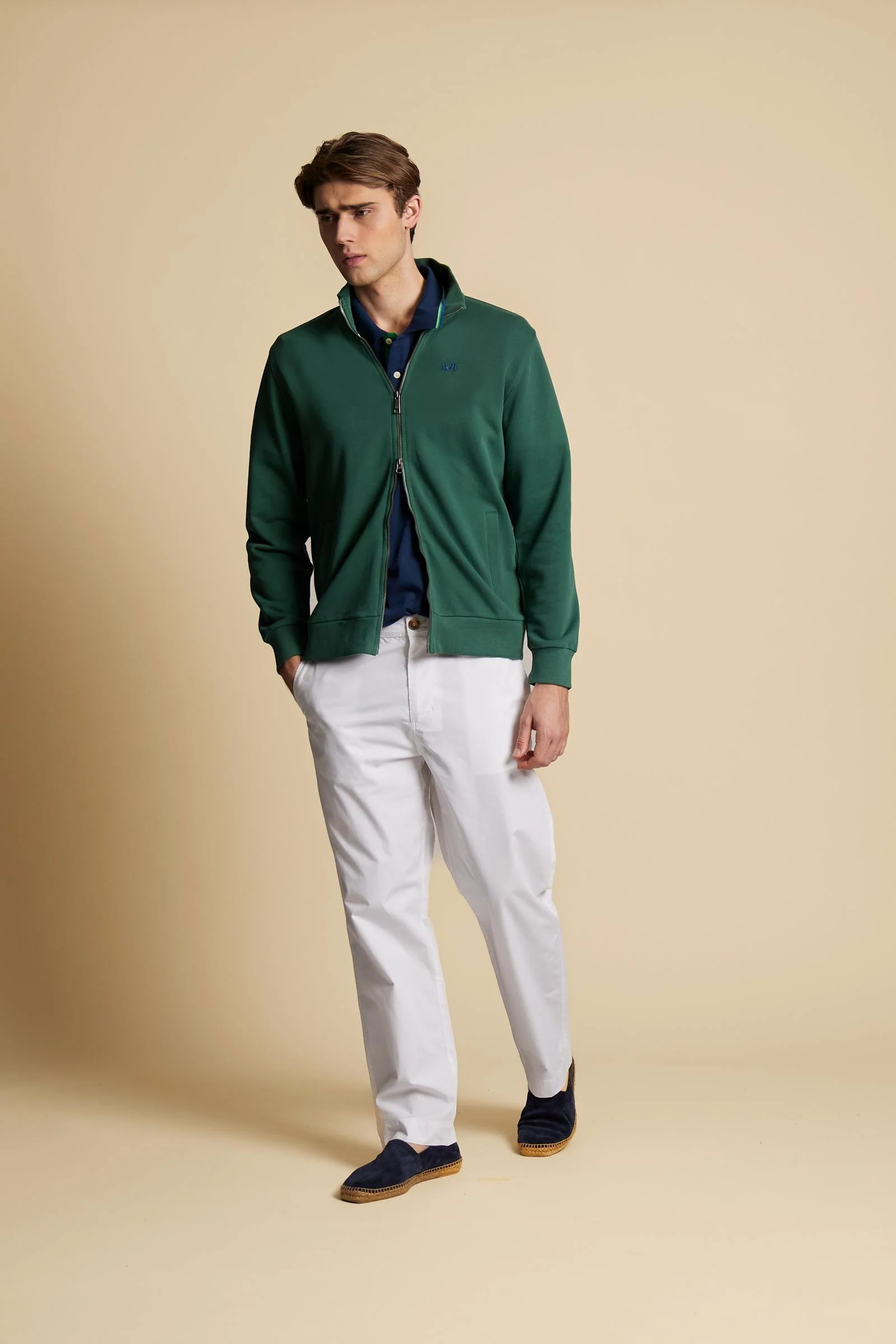 Herren Sweatshirt mit durchgehendem Reißverschluss aus Baumwoll-French-Terry – Caden - Image 2