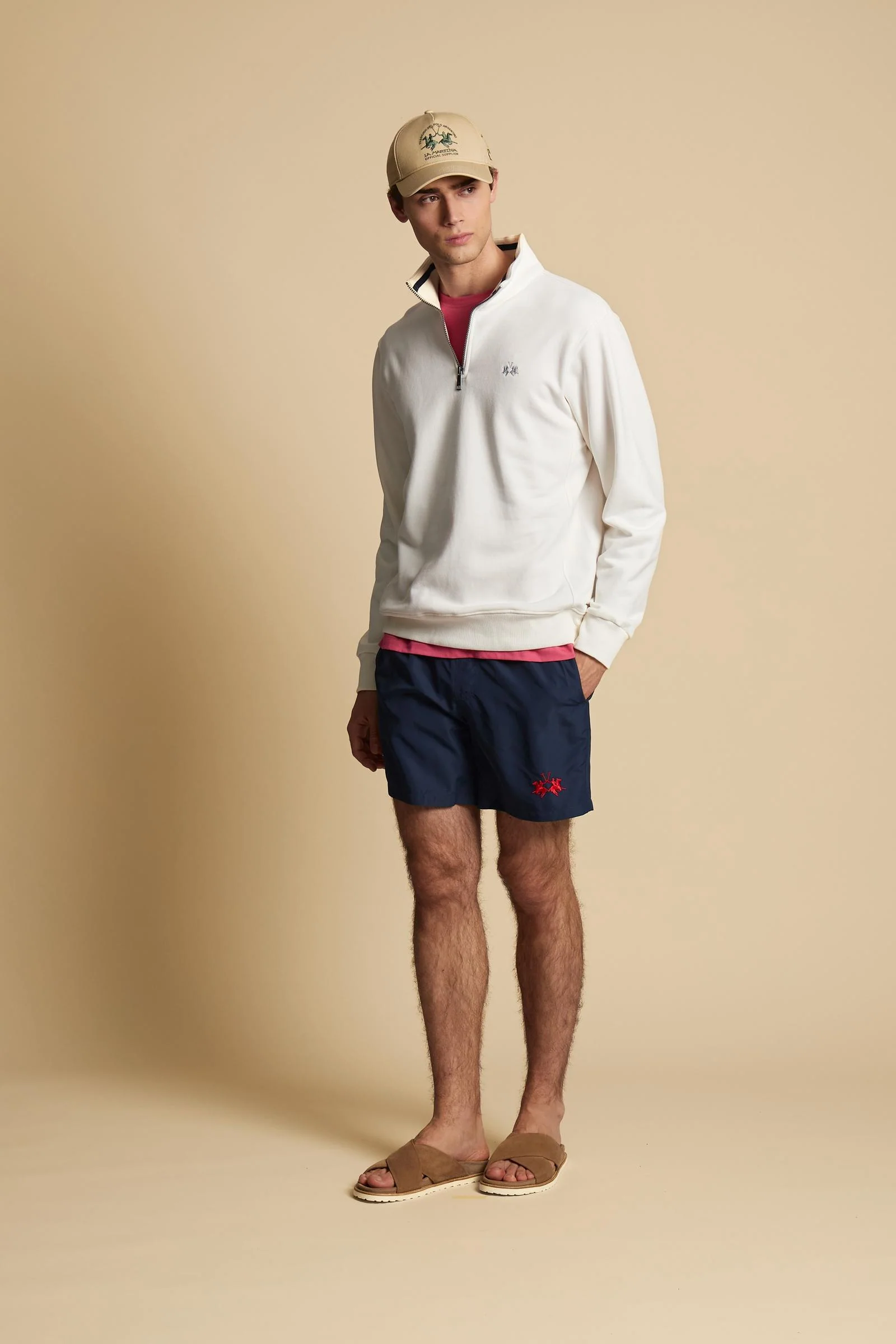 Herren Sweatshirt mit halbem Reißverschluss aus Baumwoll-French-Terry – Chalino - Image 2