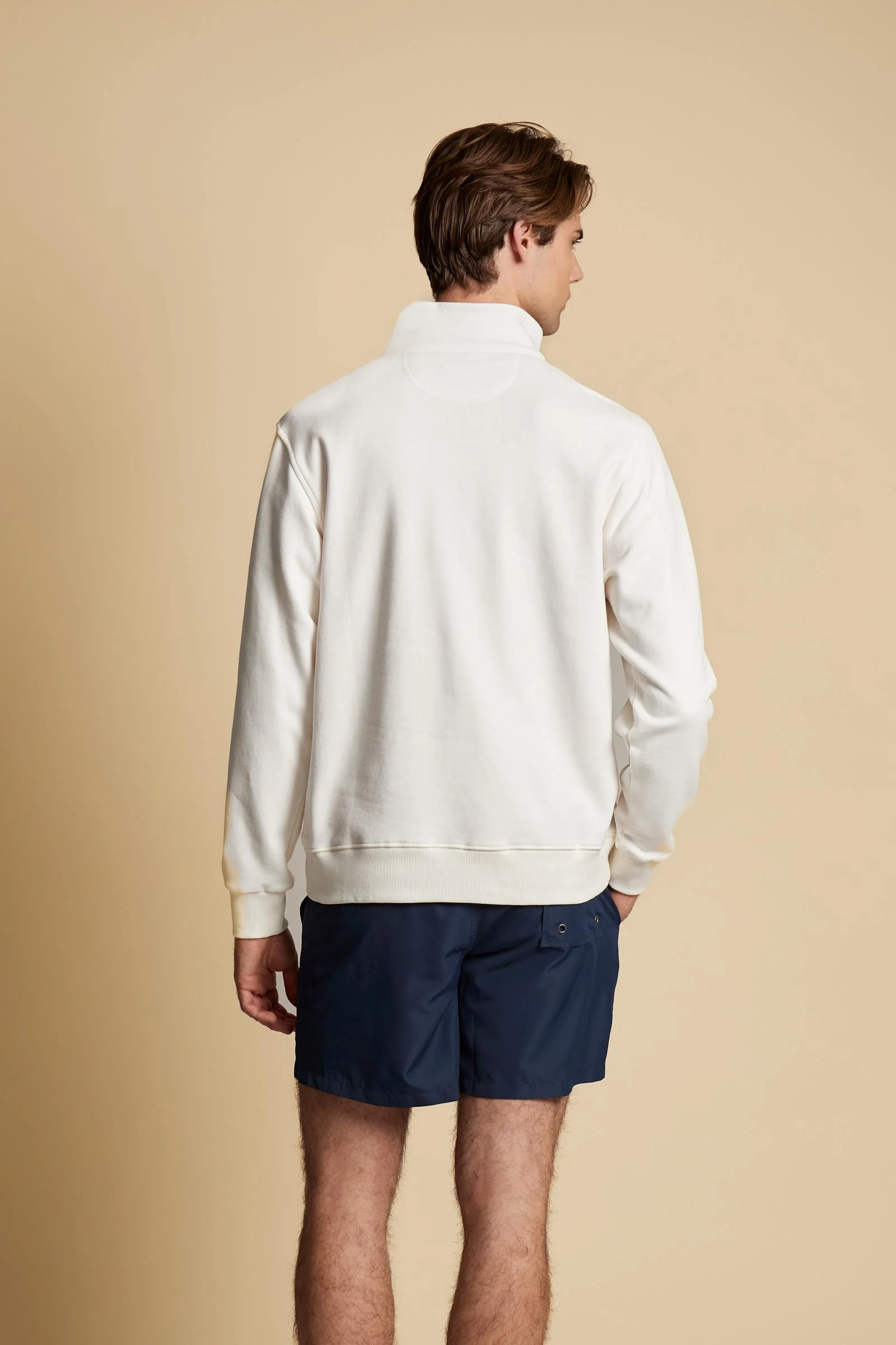 Herren Sweatshirt mit halbem Reißverschluss aus Baumwoll-French-Terry – Chalino - Image 4