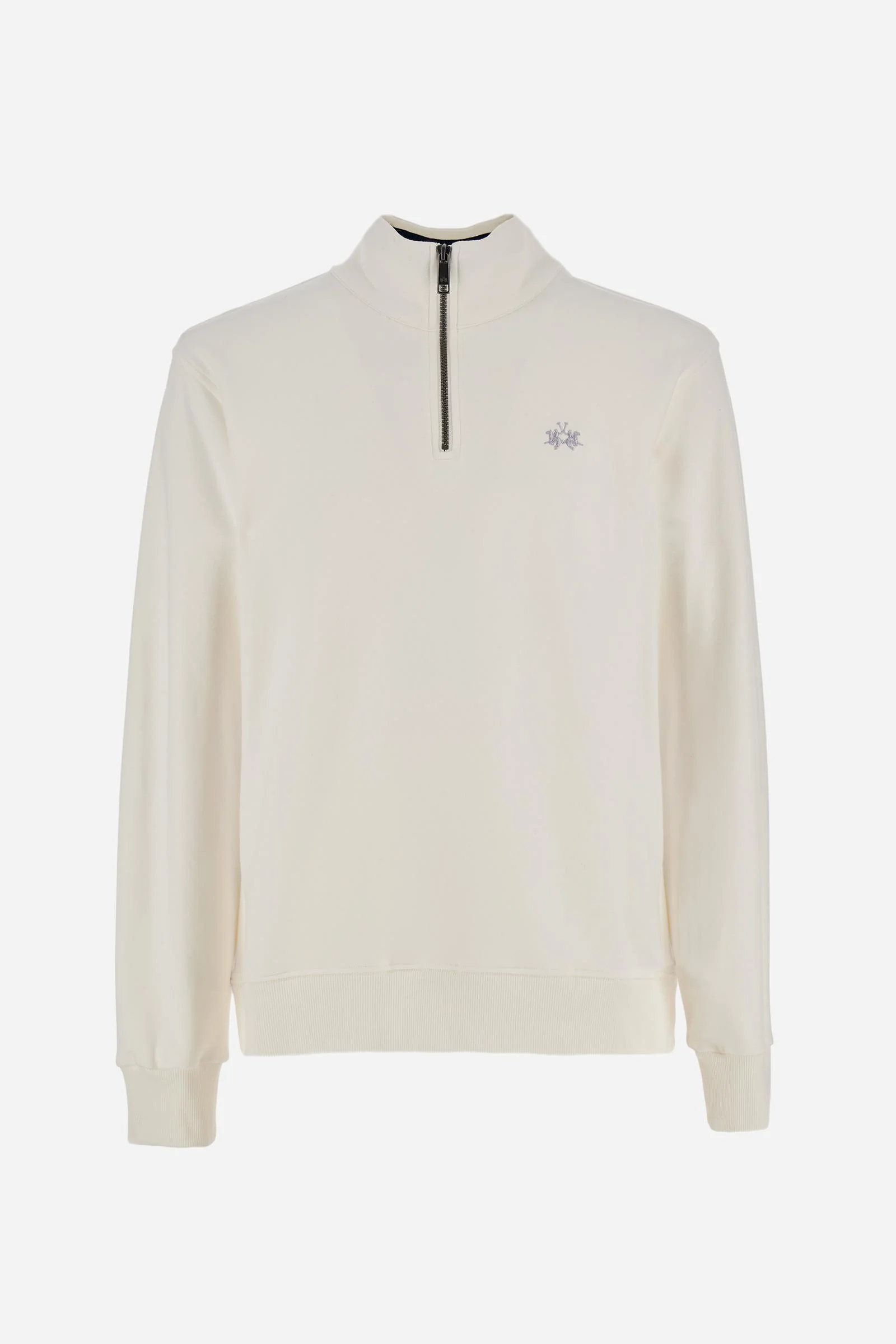 Herren Sweatshirt mit halbem Reißverschluss aus Baumwoll-French-Terry – Chalino - Image 5