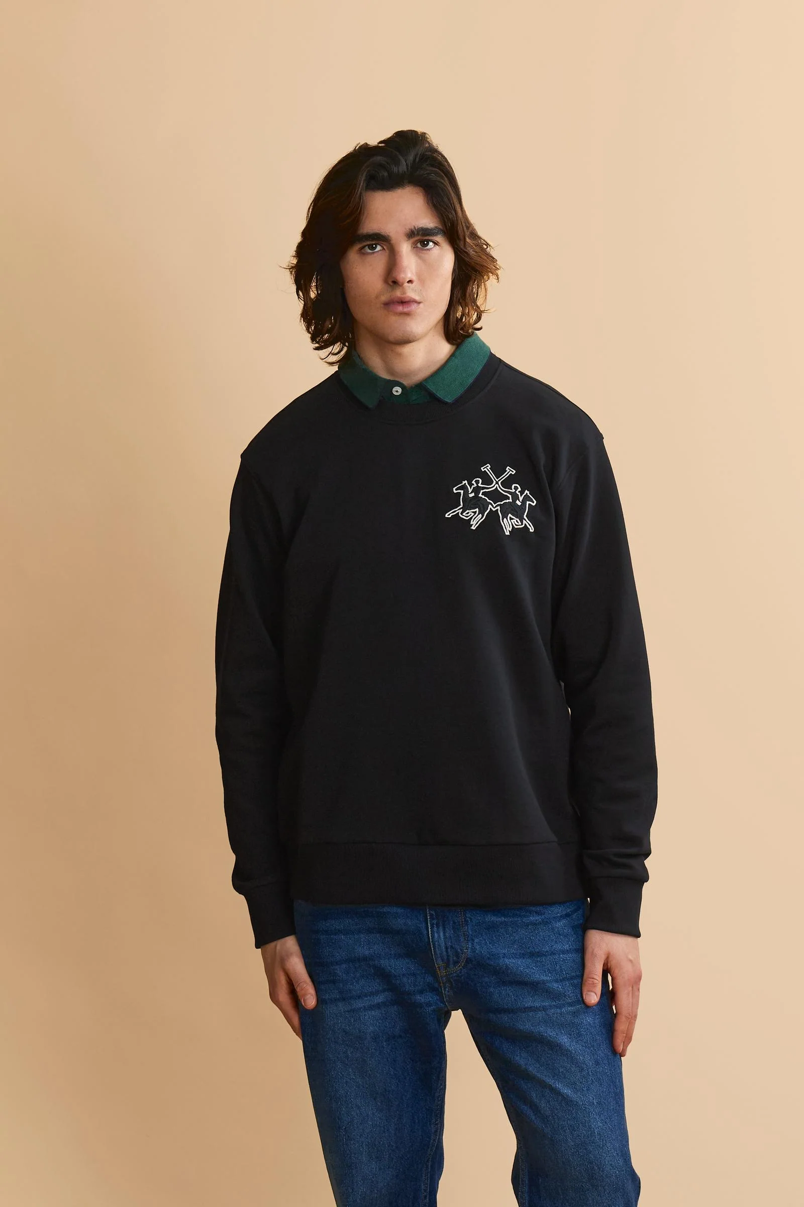 Herren Sweatshirt mit Rundhalsausschnitt aus French Terry mit Maxi-Logo - Chuy