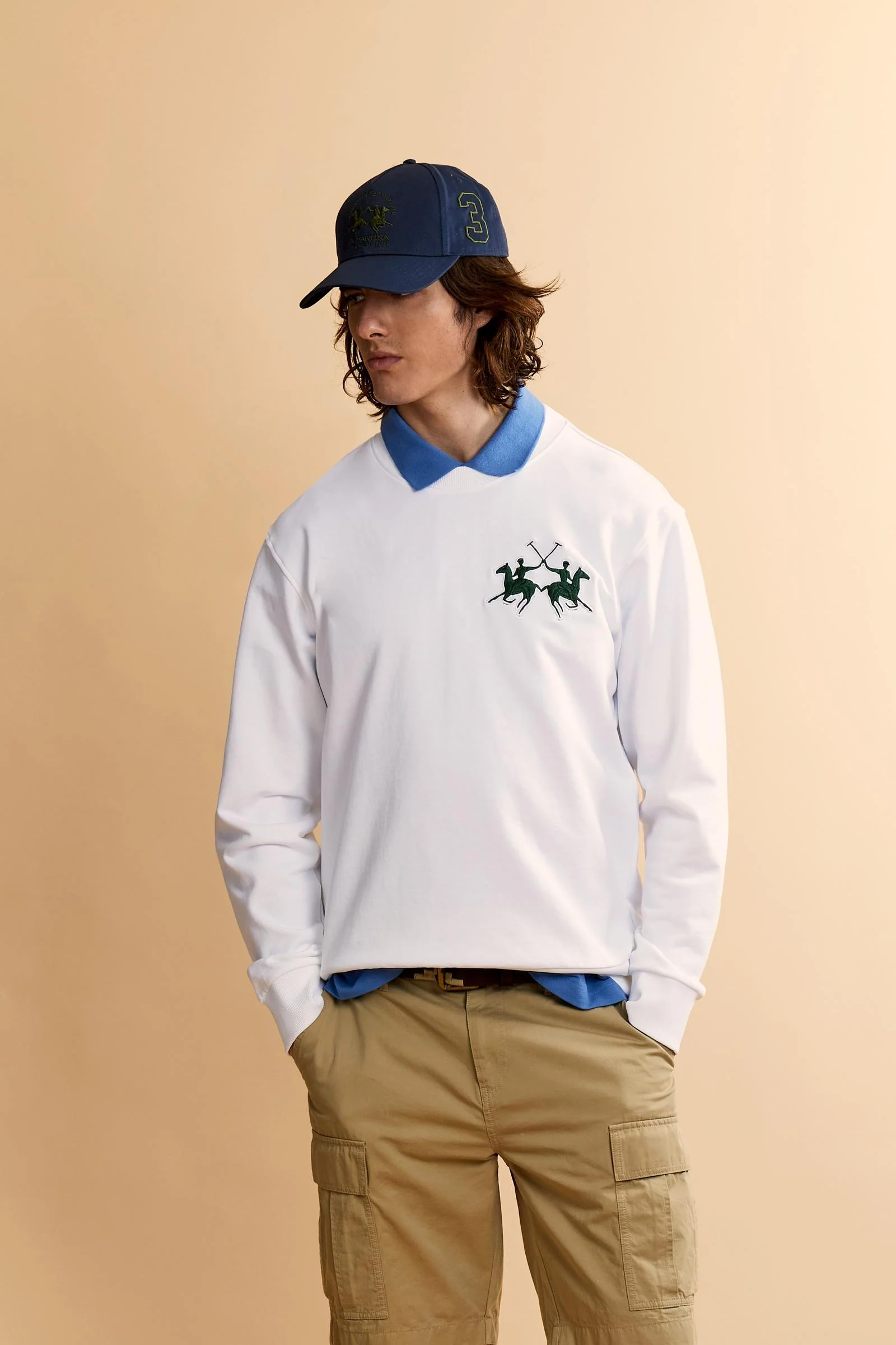 Herren Sweatshirt mit Rundhalsausschnitt aus French Terry mit Maxi-Logo - Chuy