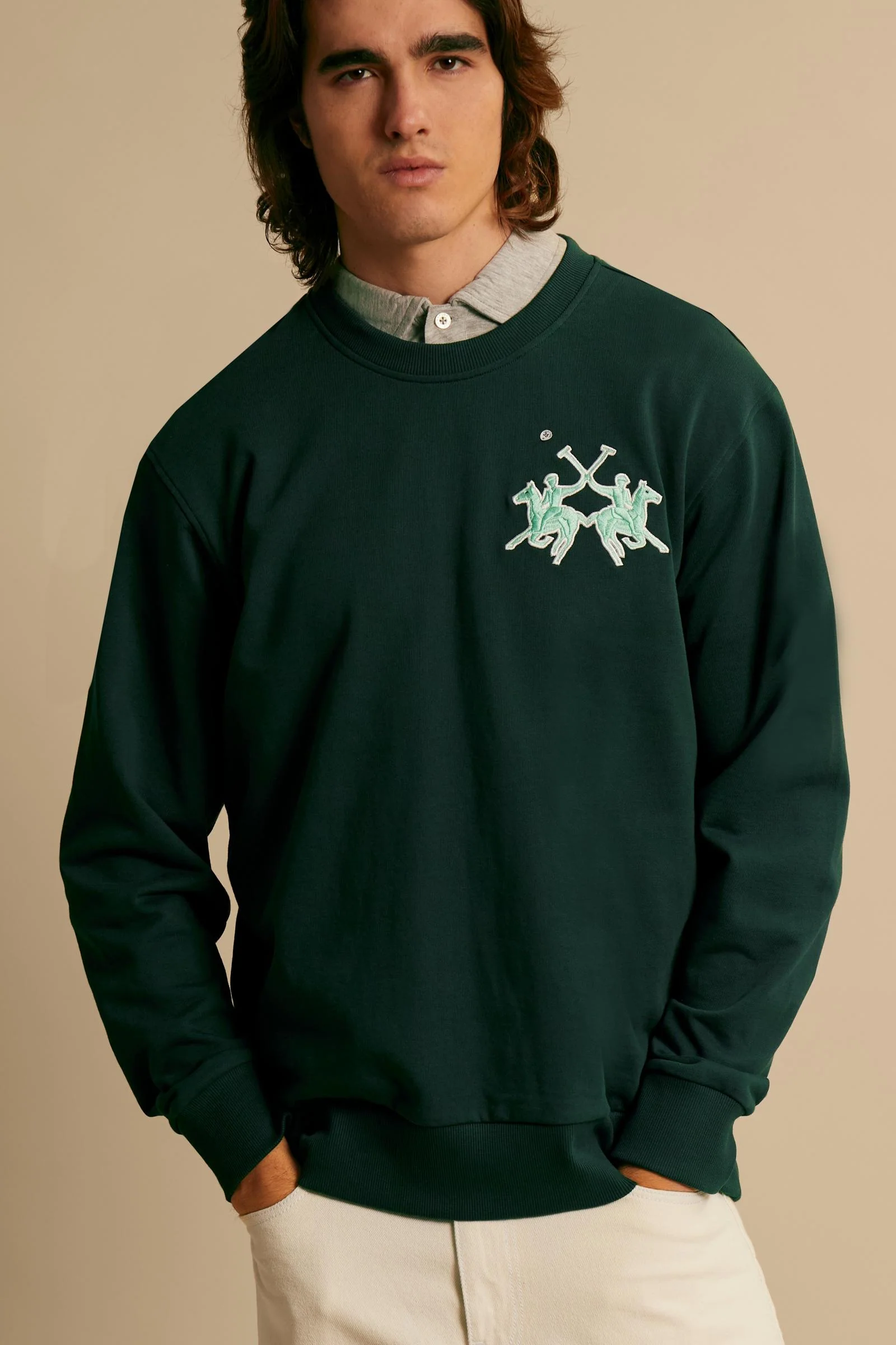 Herren Sweatshirt mit Rundhalsausschnitt aus French Terry mit Maxi-Logo - Chuy - Image 3