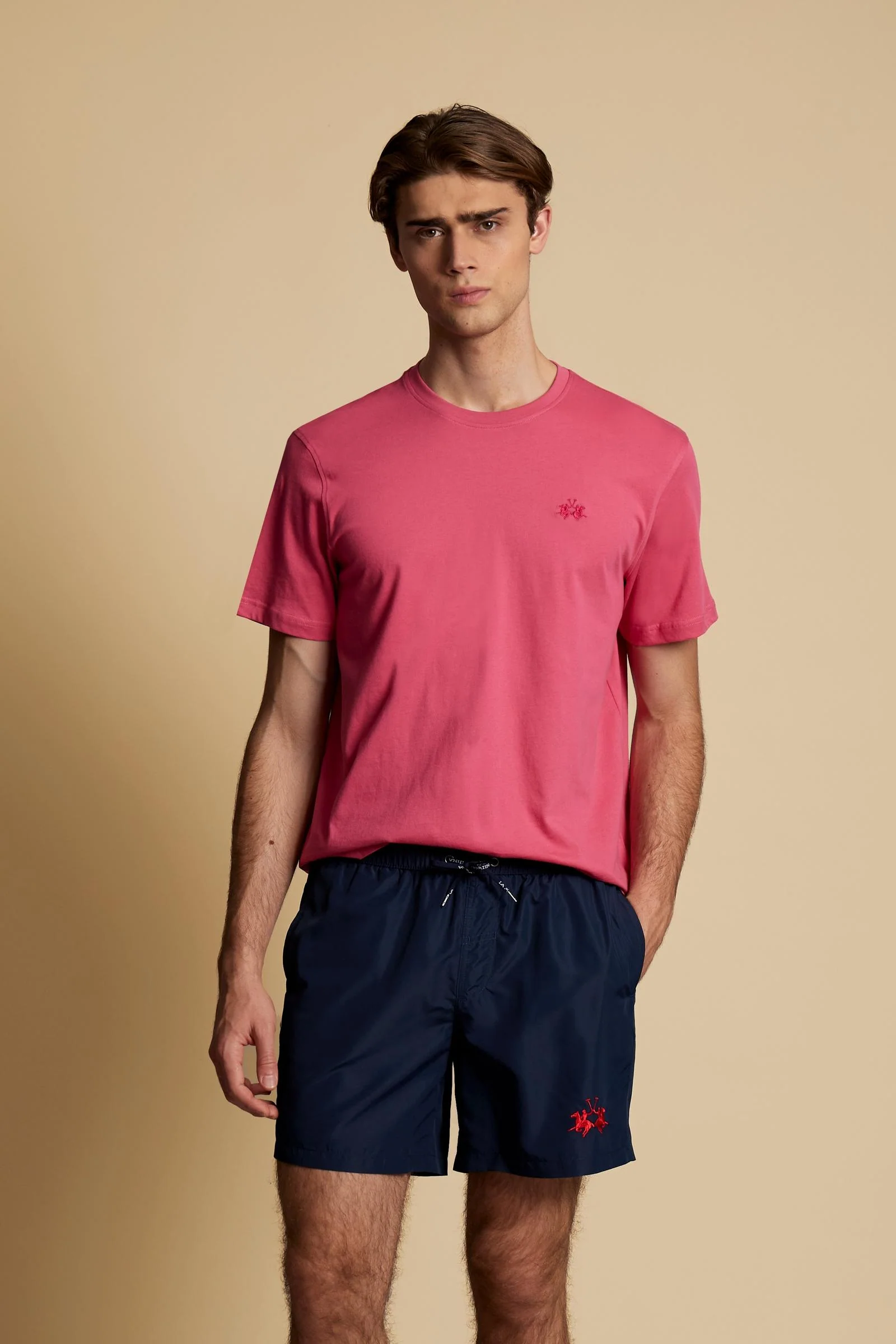 Herren T-Shirt aus Baumwolljersey mit kleinem Logo - Serge