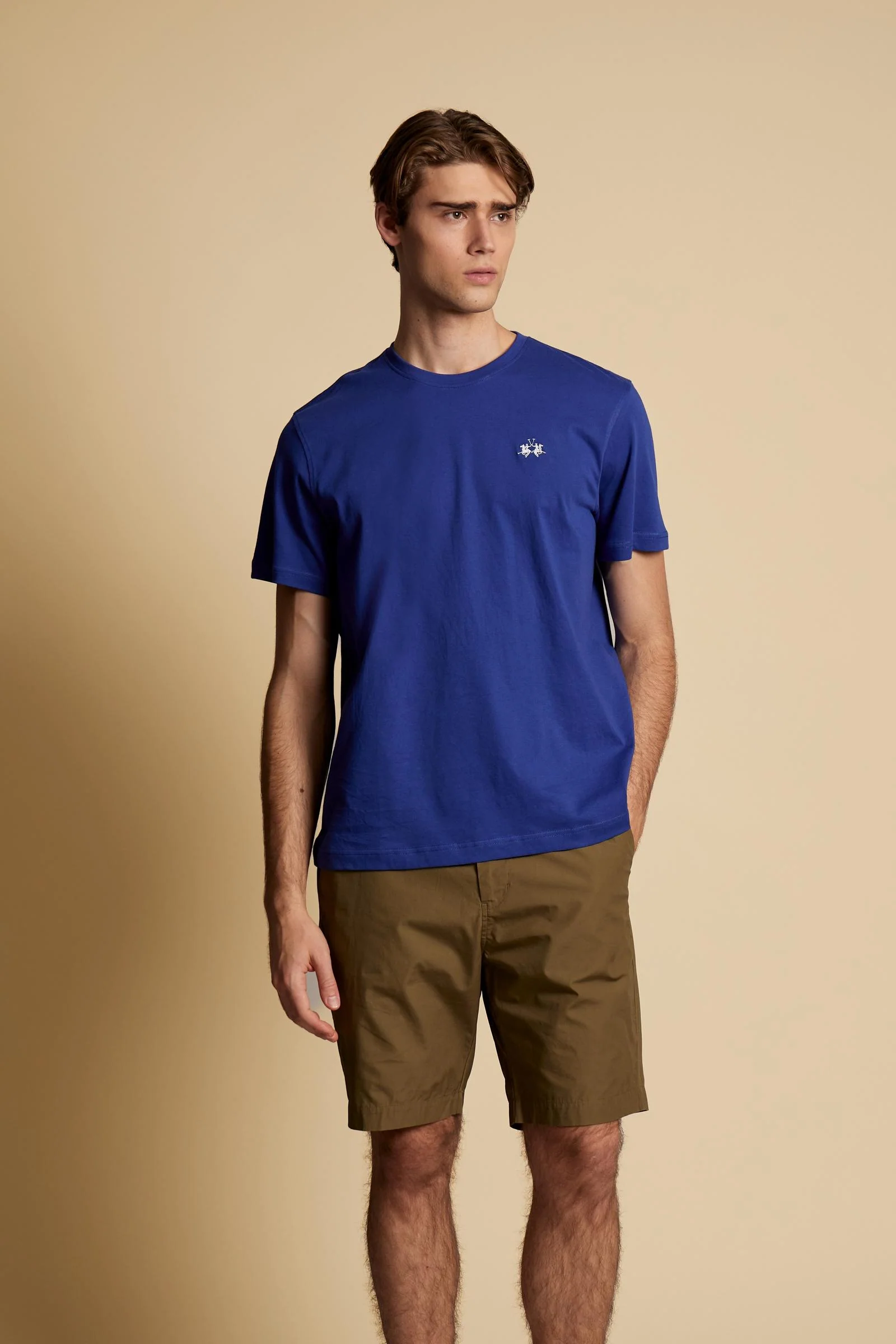 Herren T-Shirt aus Baumwolljersey mit kleinem Logo - Serge