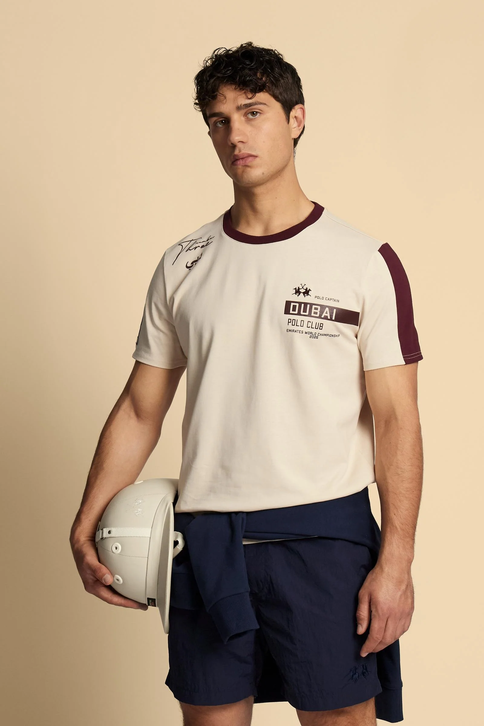 Herren-T-Shirt mit kurzen Ärmeln aus Baumwolljersey Dubai Polo Club - Carin