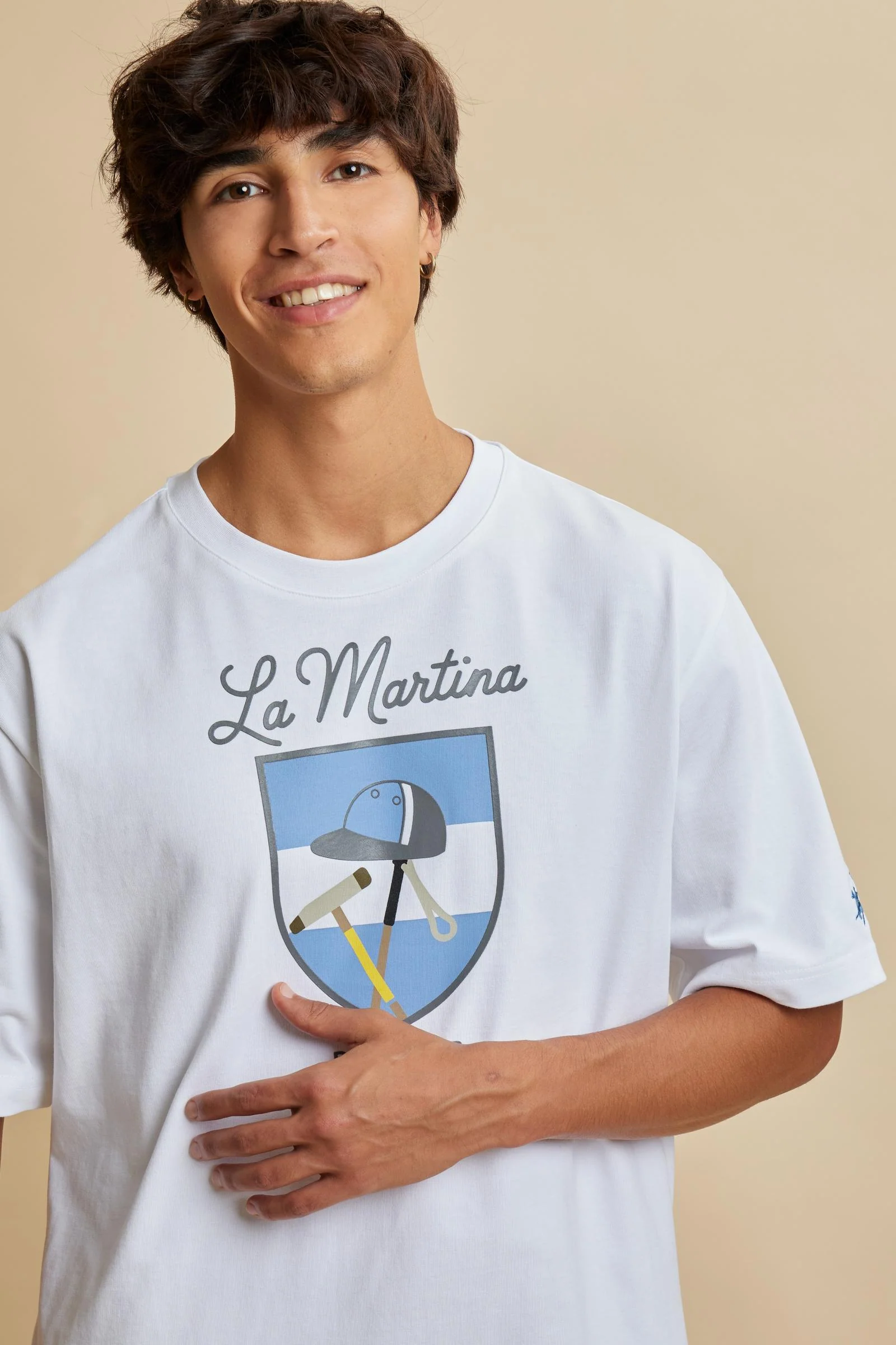 Herren-T-Shirt mit kurzen Ärmeln aus Baumwolljersey mit La Martina-Wappen - Ceferino - Image 3