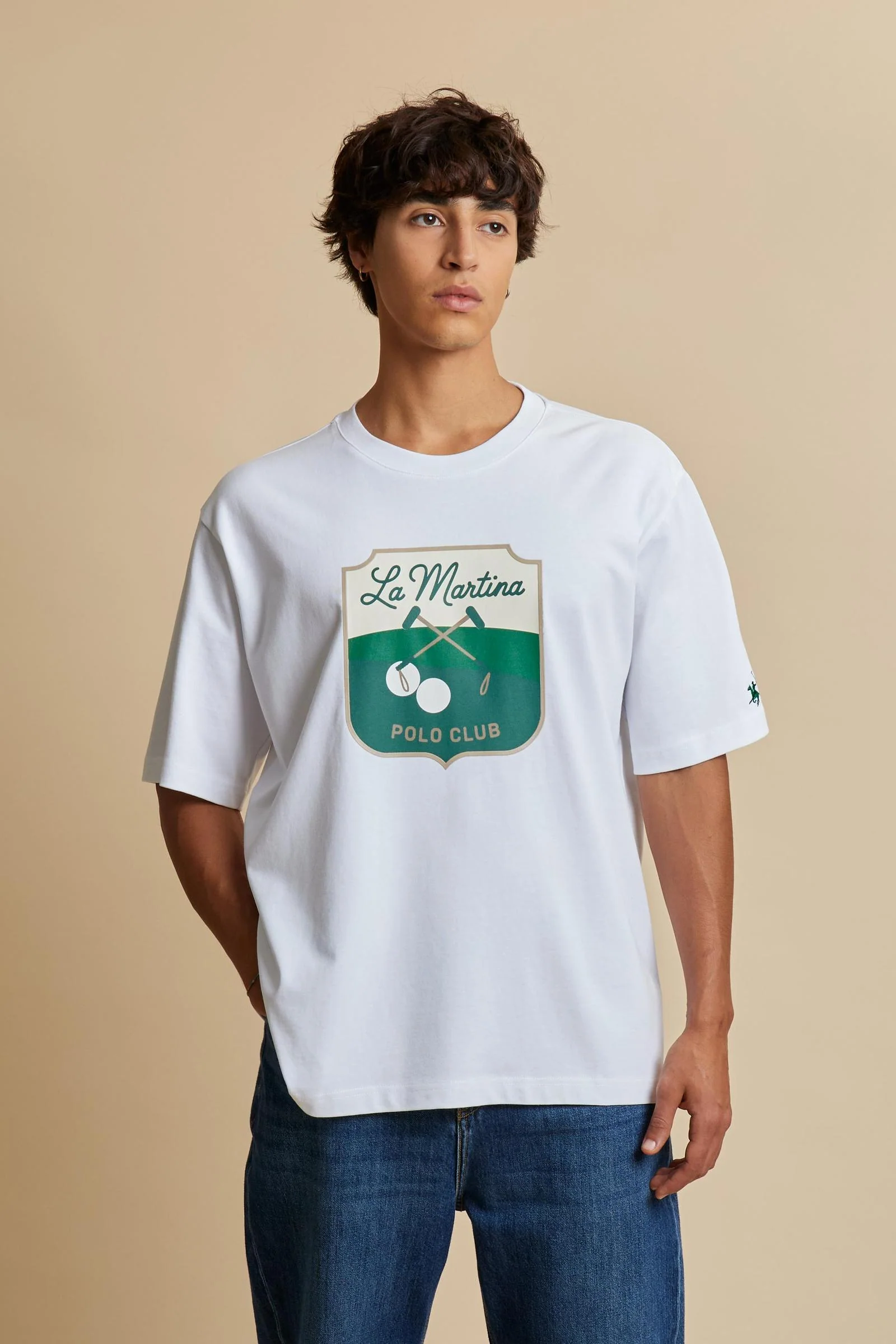 Herren-T-Shirt mit kurzen Ärmeln aus Baumwolljersey Polo Club Shield - Cristian
