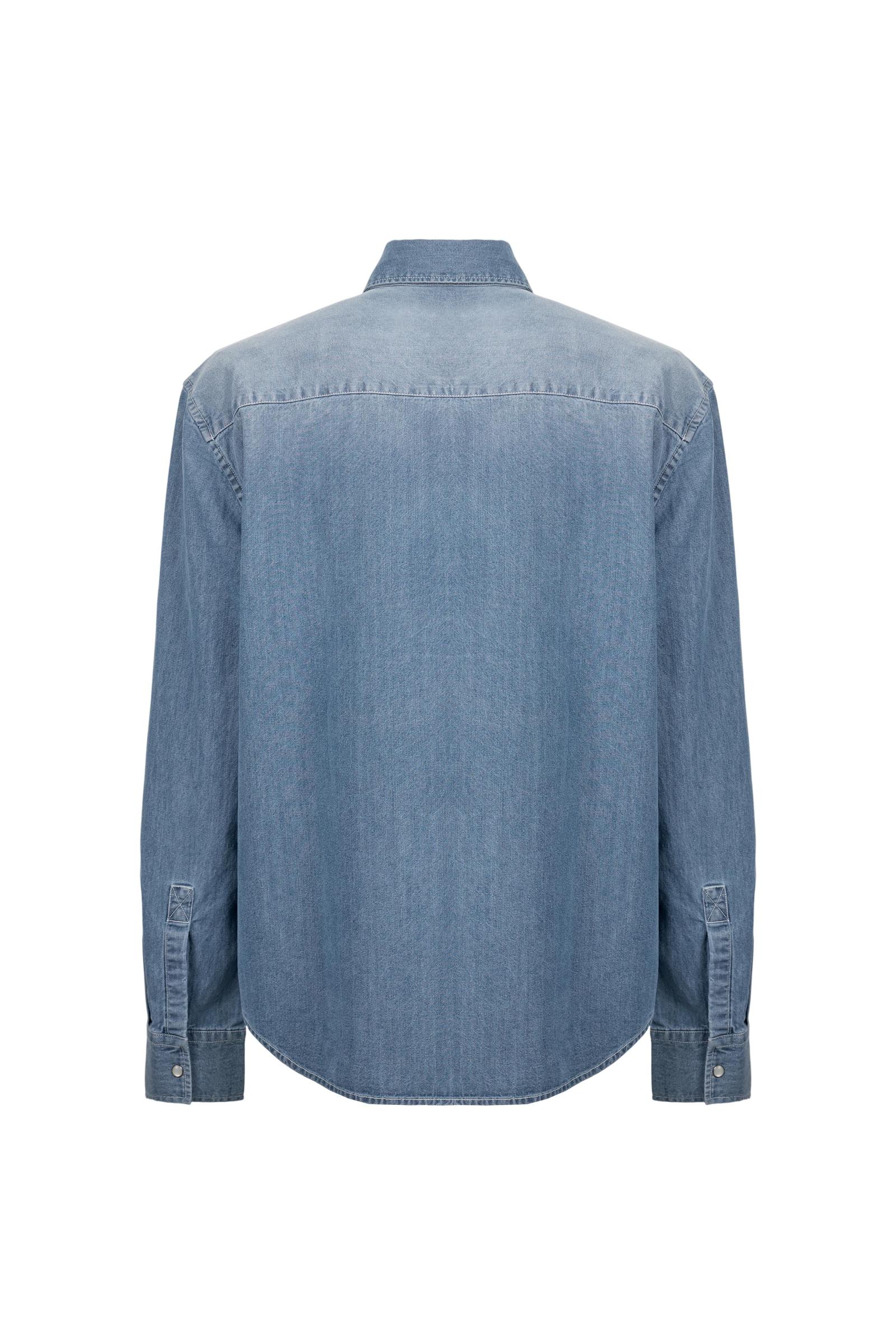 Herrenhemd aus gebleichtem Denim mit verwaschenem Effekt moderne Passform – Curtis - Image 6