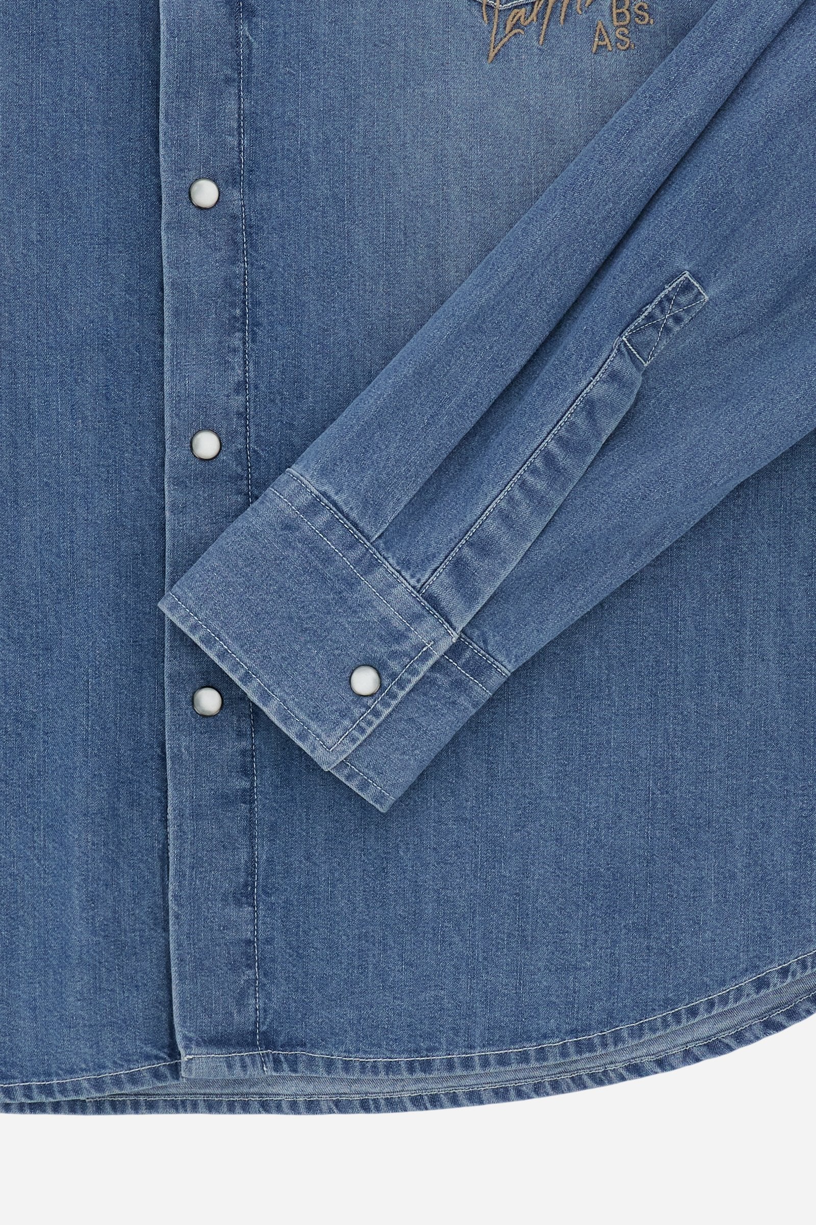 Herrenhemd aus gebleichtem Denim mit verwaschenem Effekt moderne Passform – Curtis - Image 7