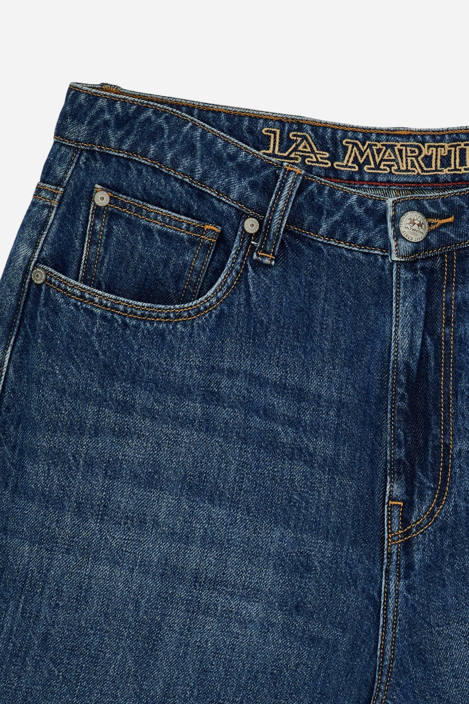 Herrenjeans aus Denim in mittlerer Waschung moderne Passform aus Baumwolle – Connell - Image 8