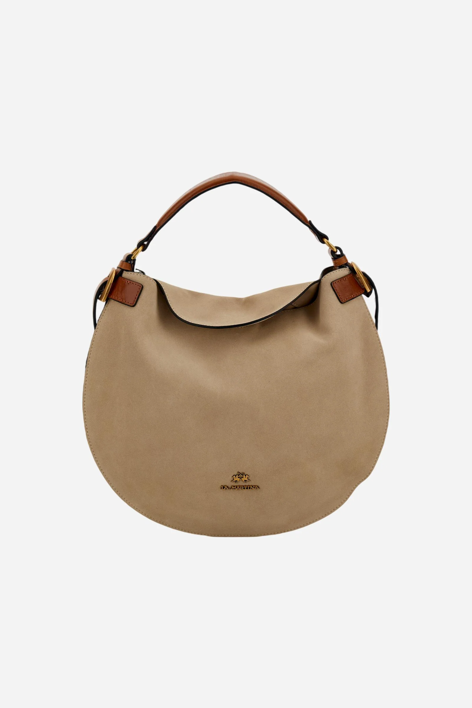 Hobo-Bag aus Veloursleder mit Lederdetails - Luna Hobo