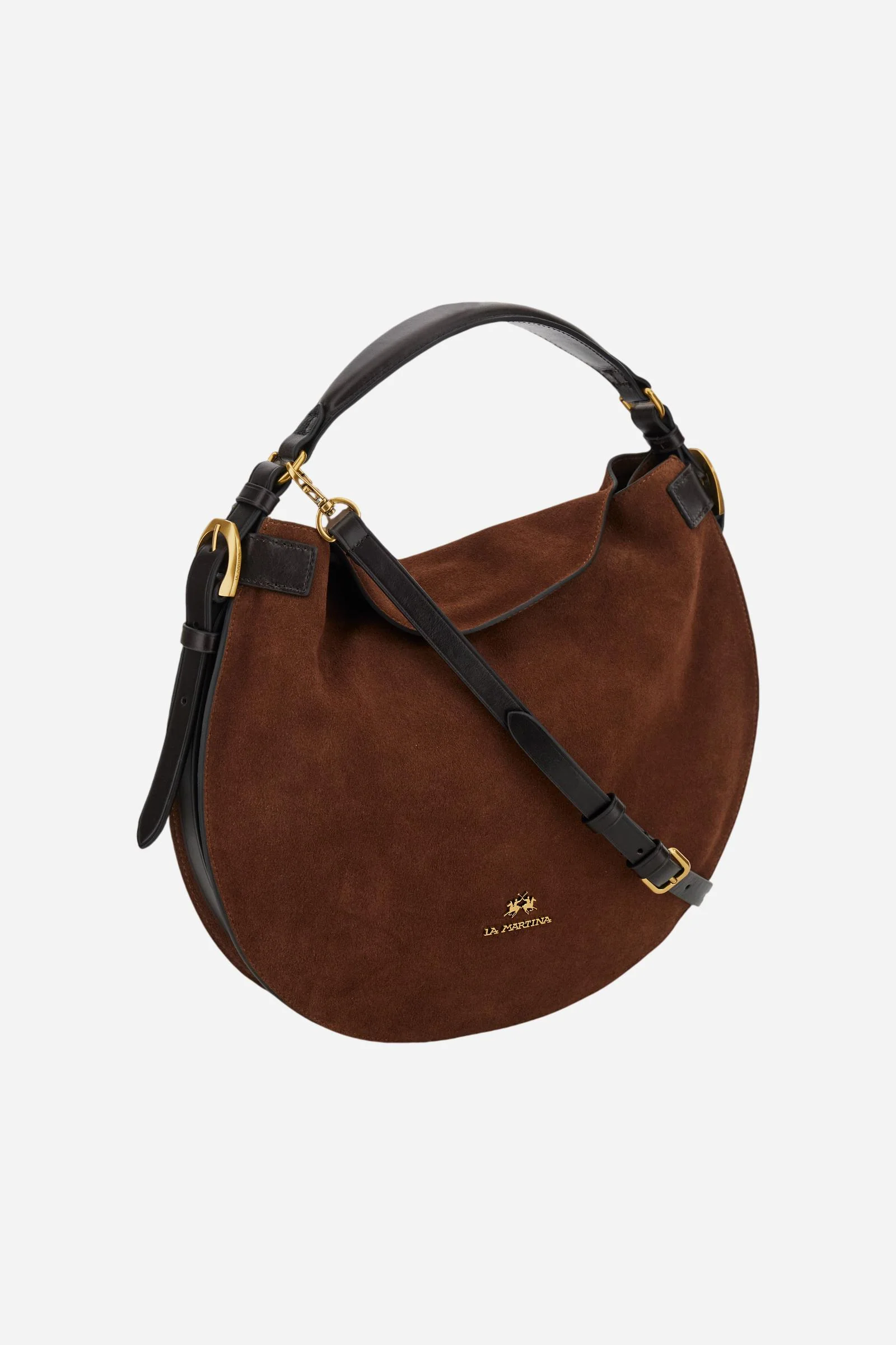 Hobo-Bag aus Veloursleder mit Lederdetails - Luna Hobo - Image 3