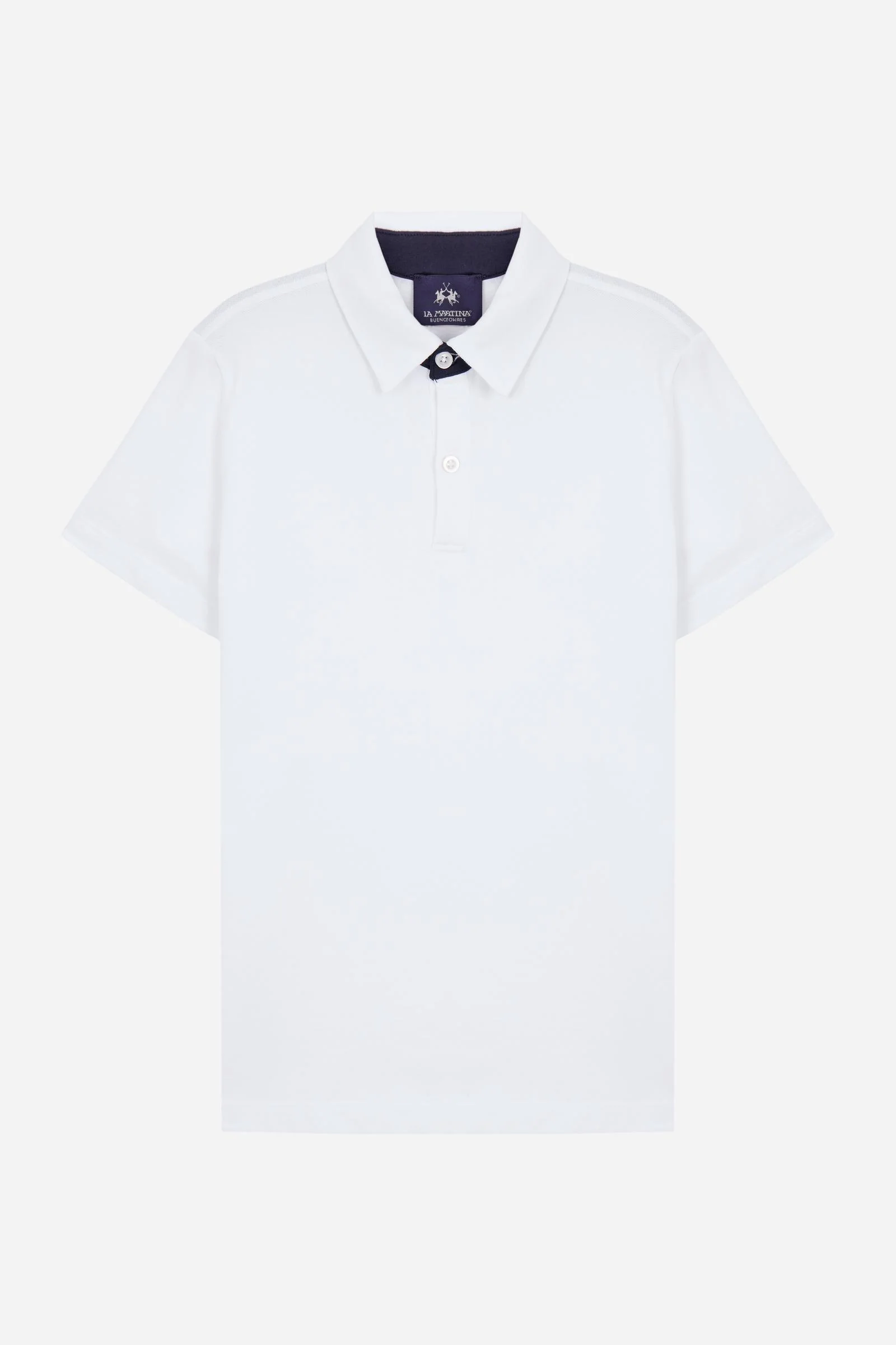 Jungen-Poloshirt aus Piqué mit mehrfarbigem Logo