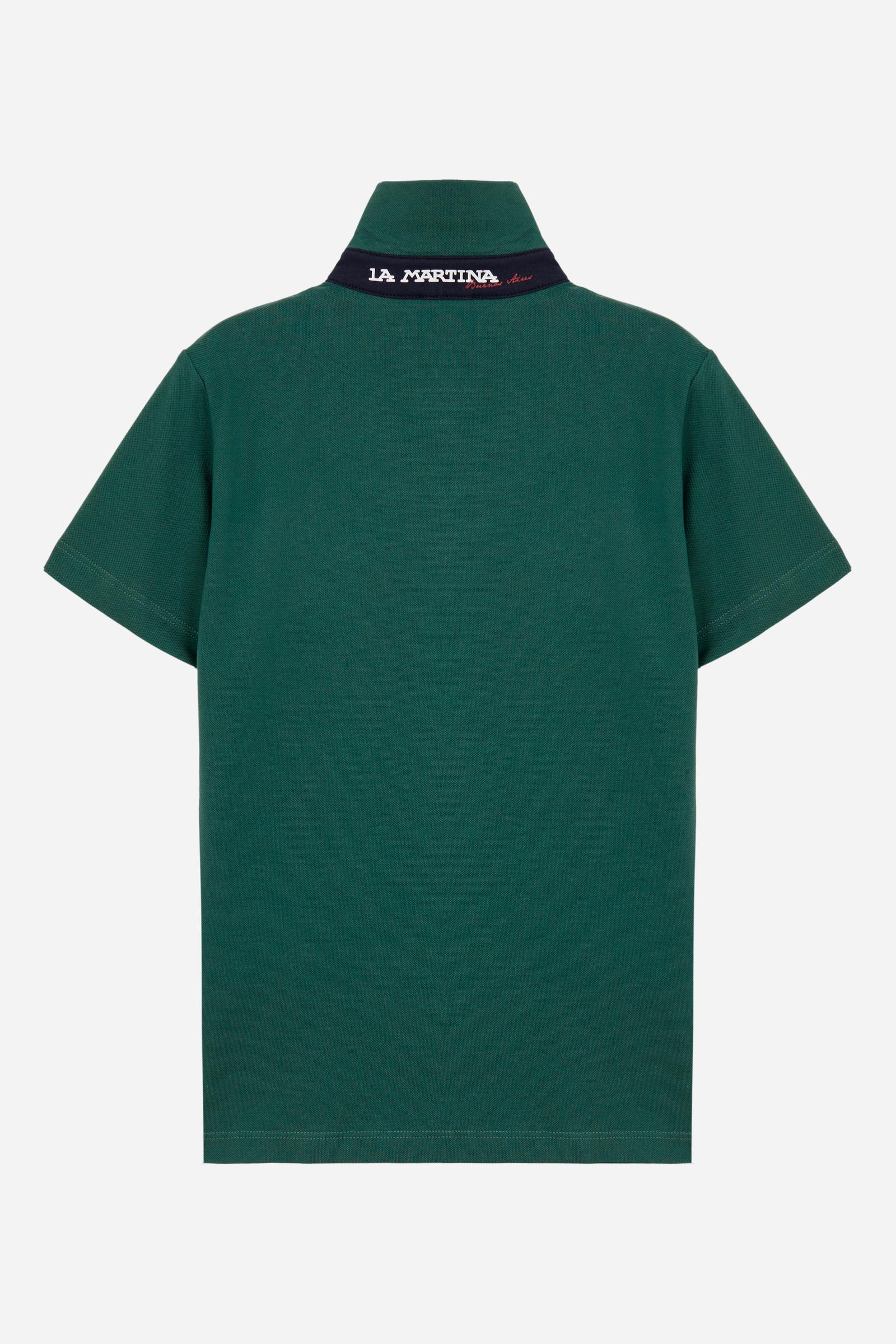 Jungen-Poloshirt aus Piqué mit mehrfarbigem Logo - Image 2
