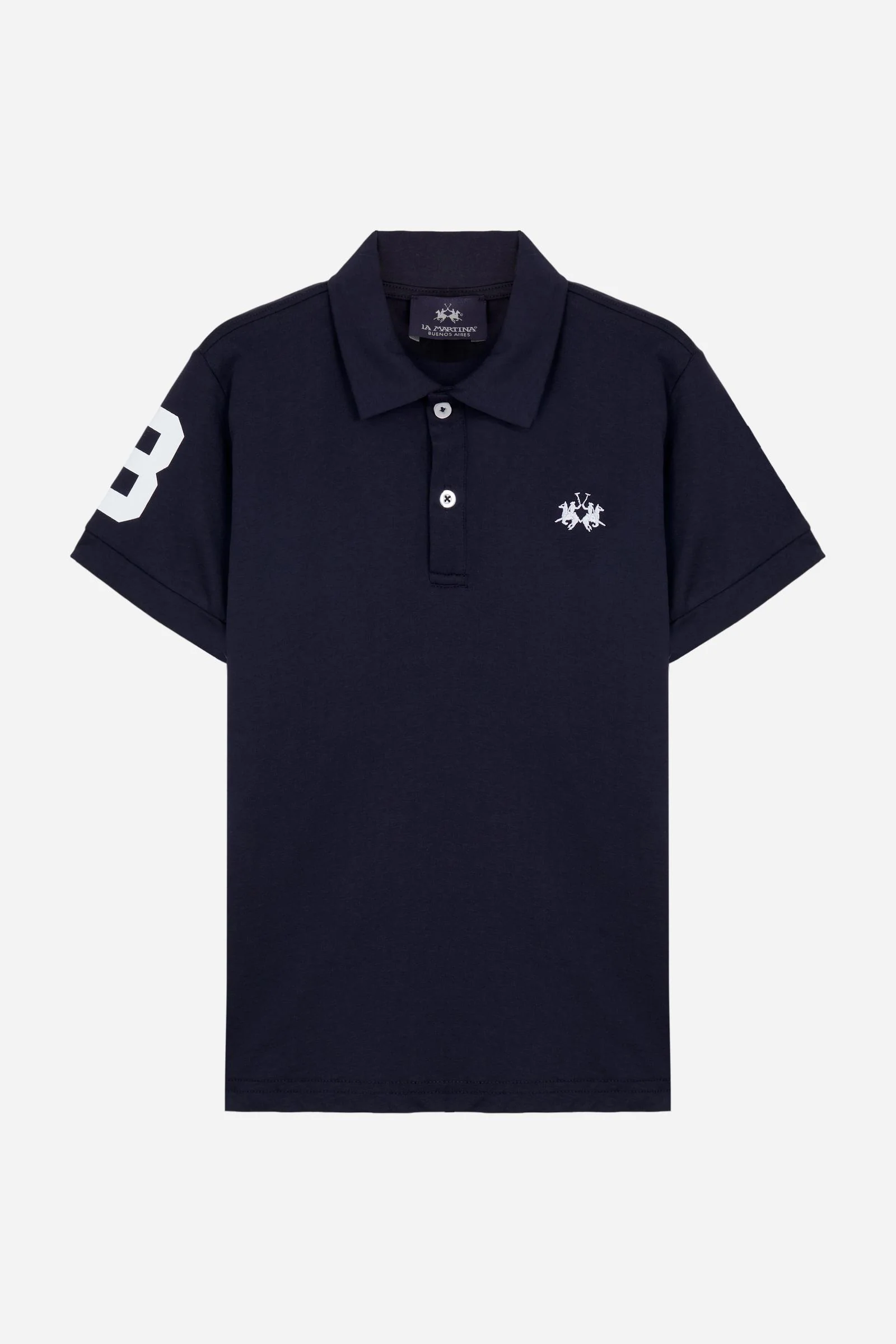 Jungen-Poloshirt mit Nummer am Ärmel