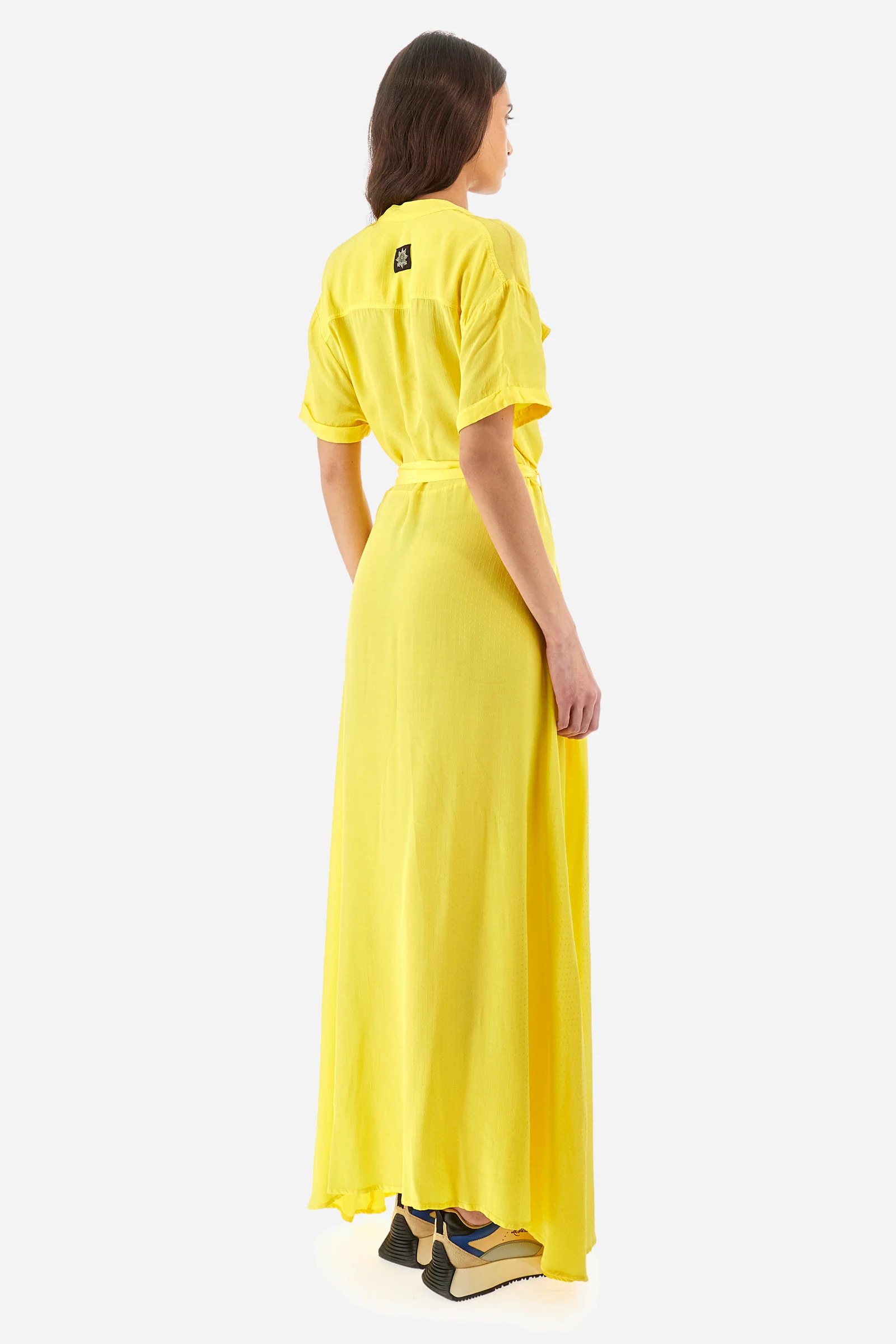 Kurzärmeliges Kleid aus Synthetikgewebe Regular Fit - Yazenia - Image 4