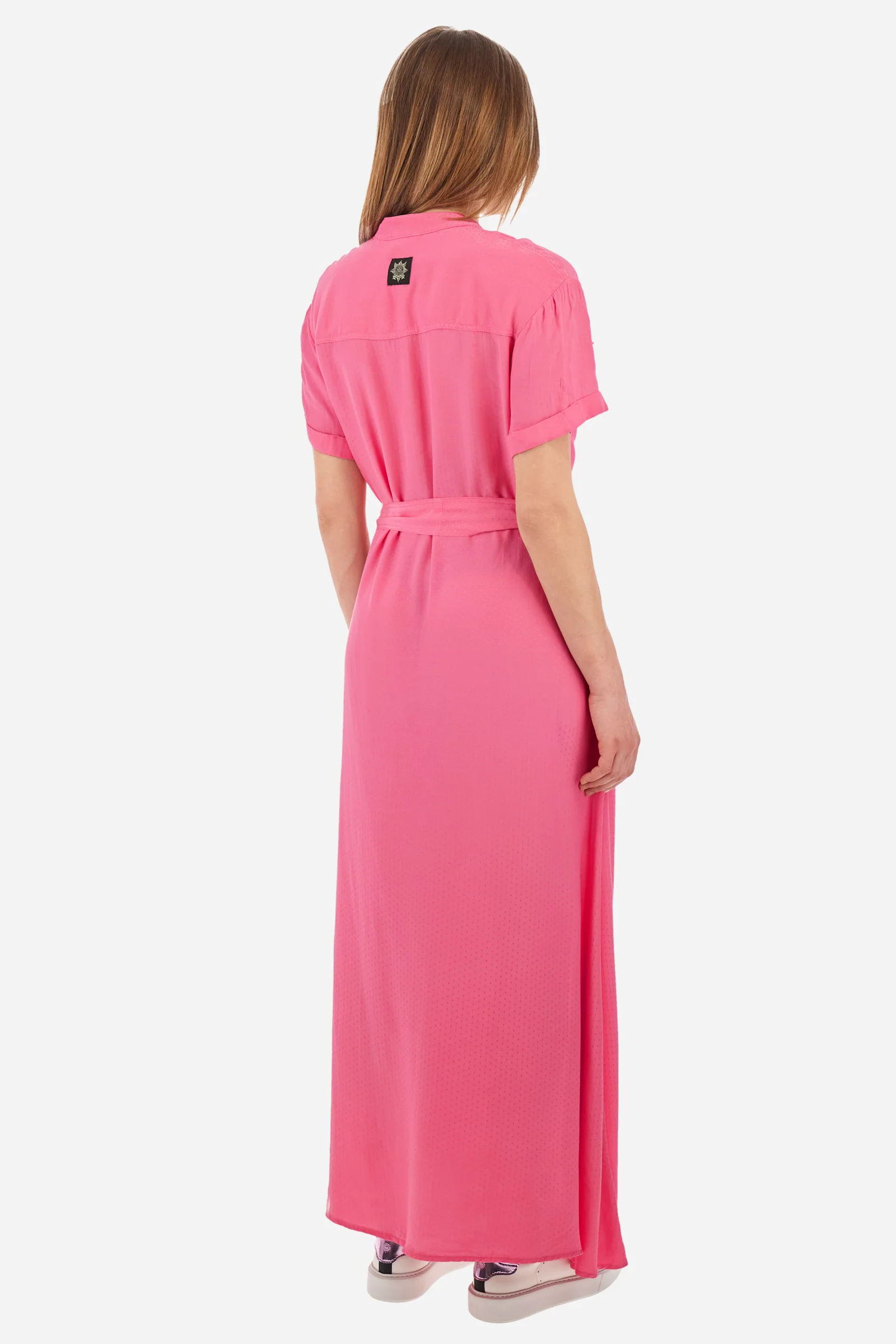 Kurzärmeliges Kleid aus Synthetikgewebe Regular Fit - Yazenia - Image 4