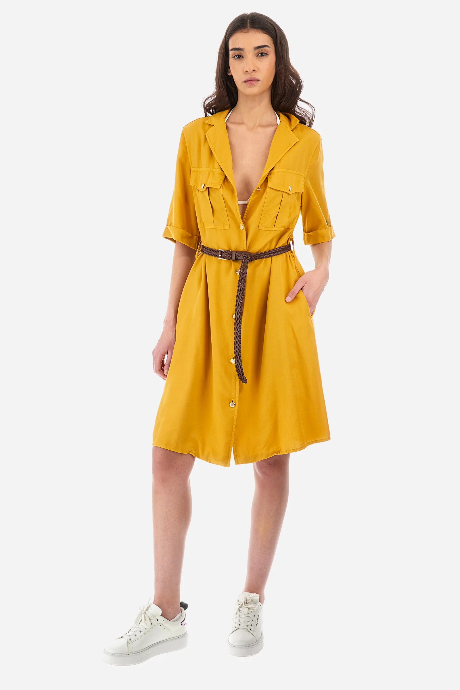 Kurzärmeliges Kleid aus Tencel - Yeruscha - Image 2