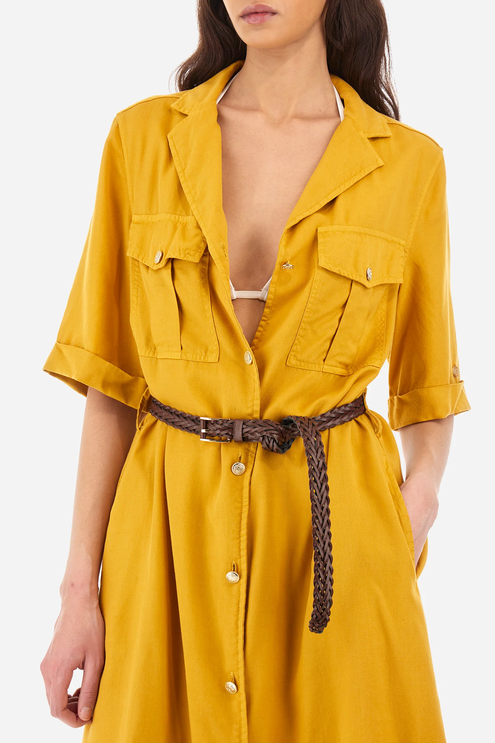 Kurzärmeliges Kleid aus Tencel - Yeruscha - Image 3