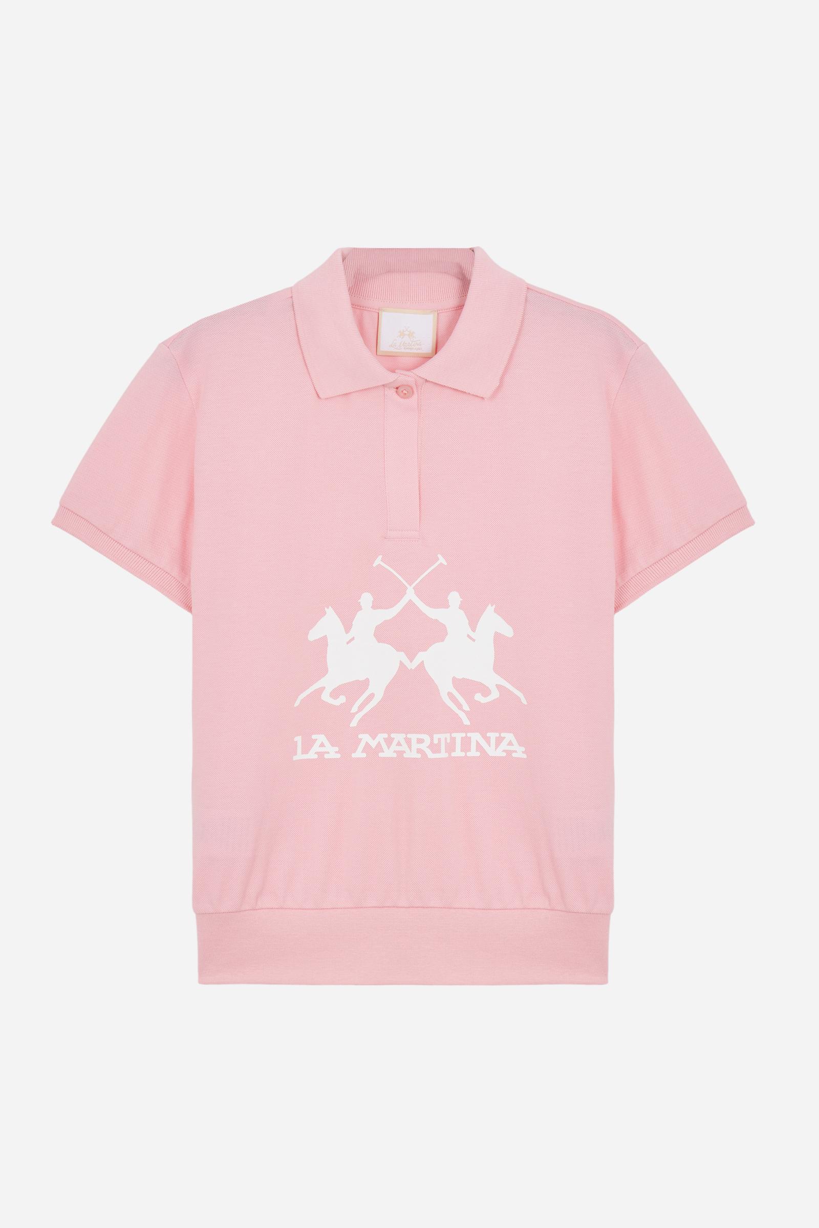 Mädchen-Poloshirt aus Piqué mit Maxi-Logo