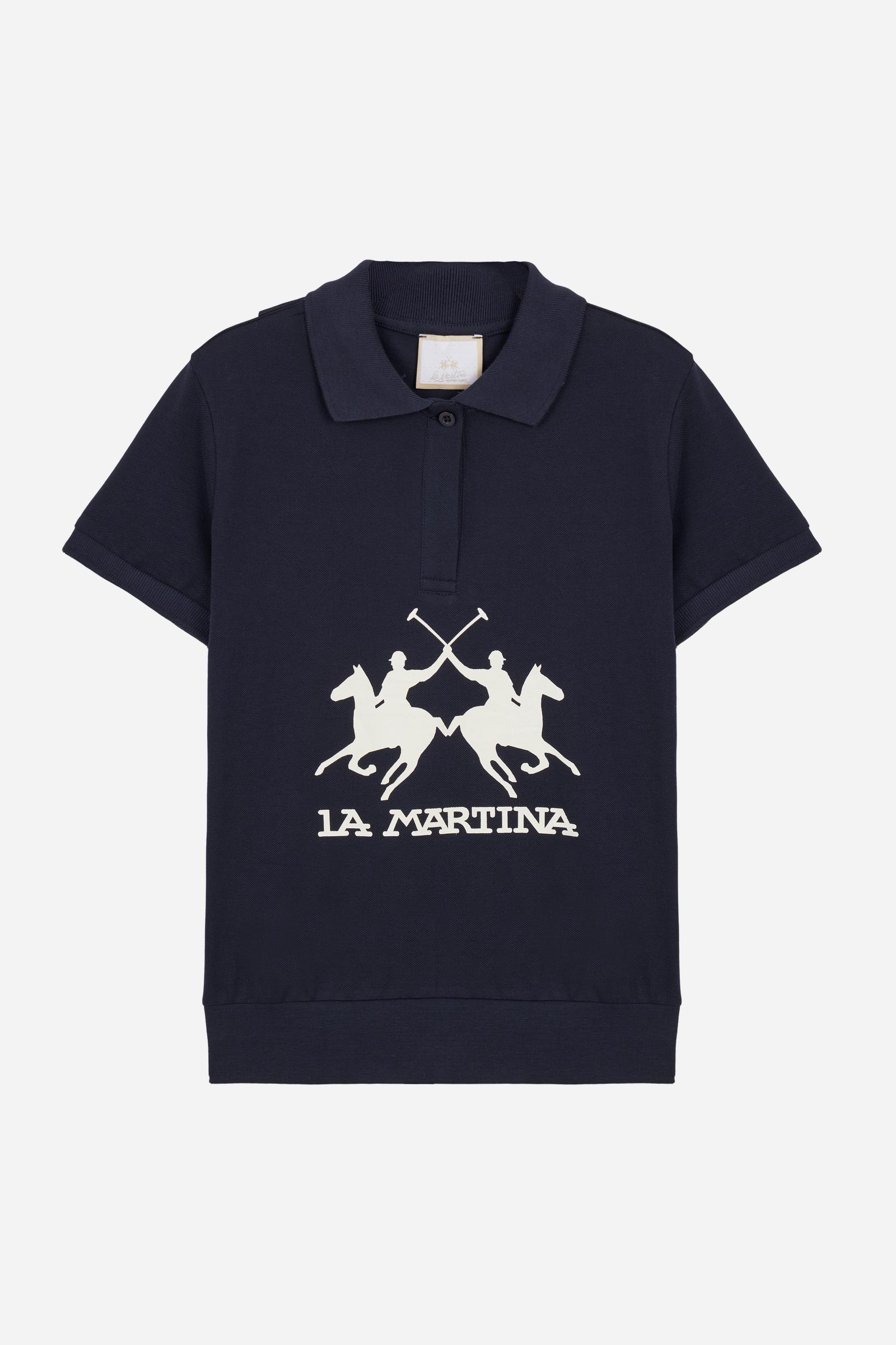 Mädchen-Poloshirt aus Piqué mit Maxi-Logo