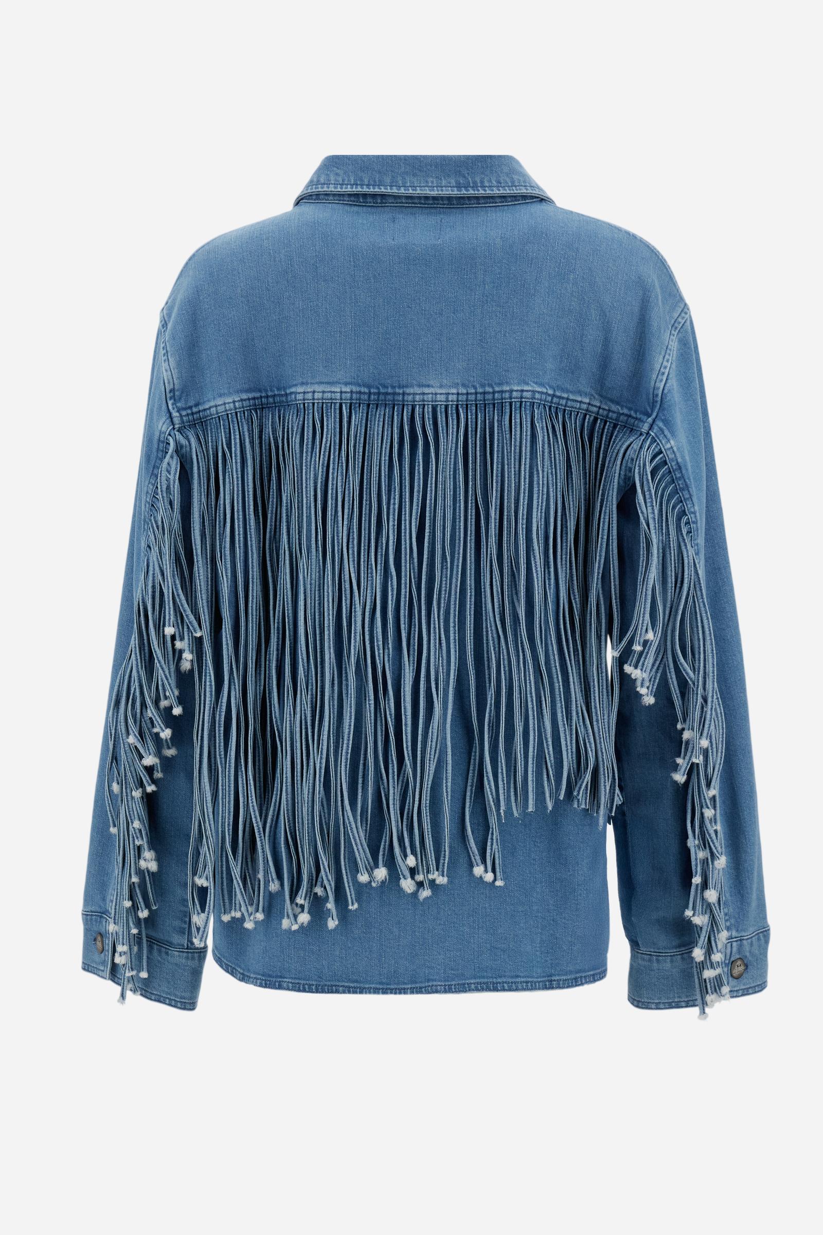 Oversize Damen-Denimhemd mit Fransen im modernen Casual-Stil – Cristina - Image 6