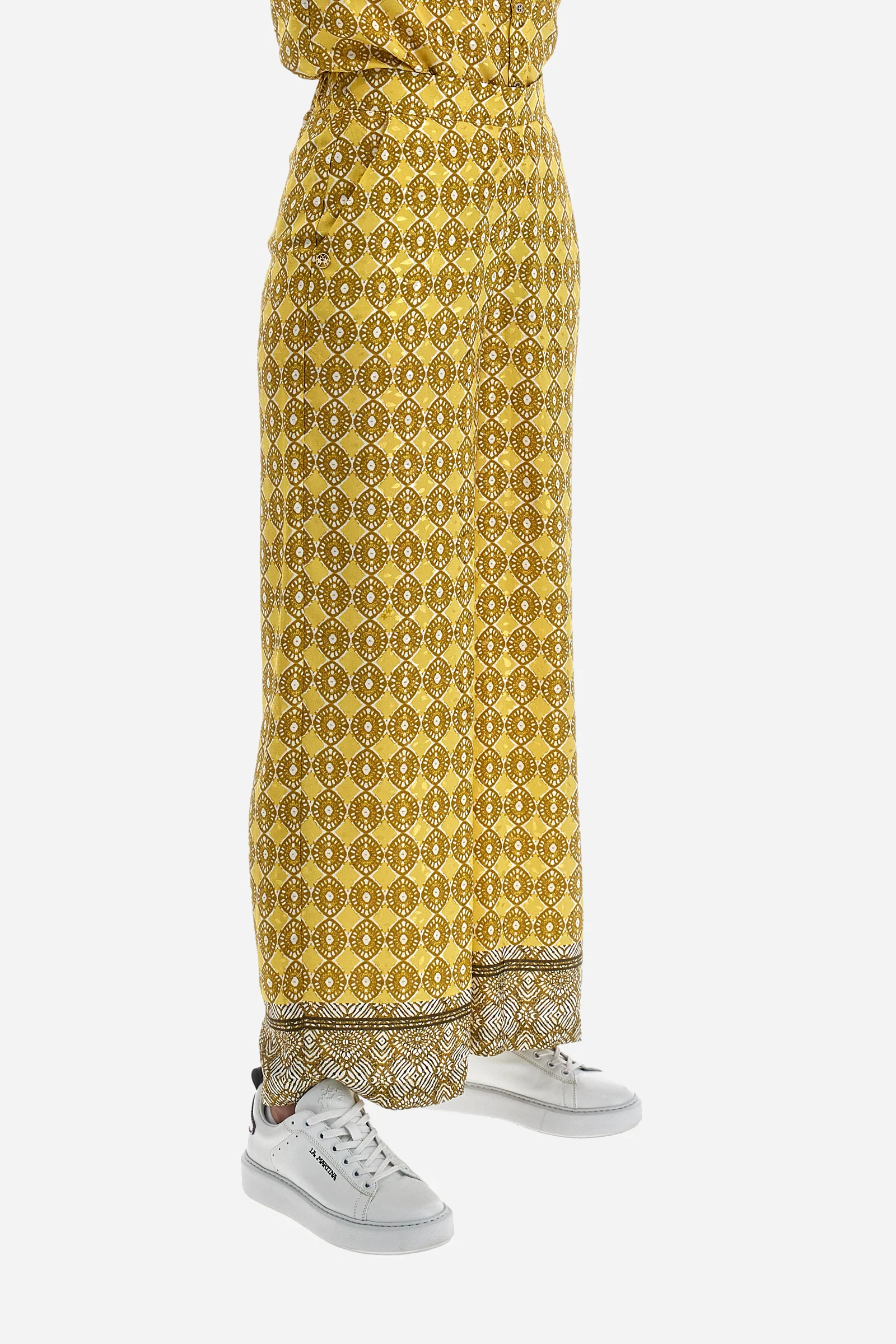 Palazzohose aus Synthetikgewebe Regular Fit - Yettie