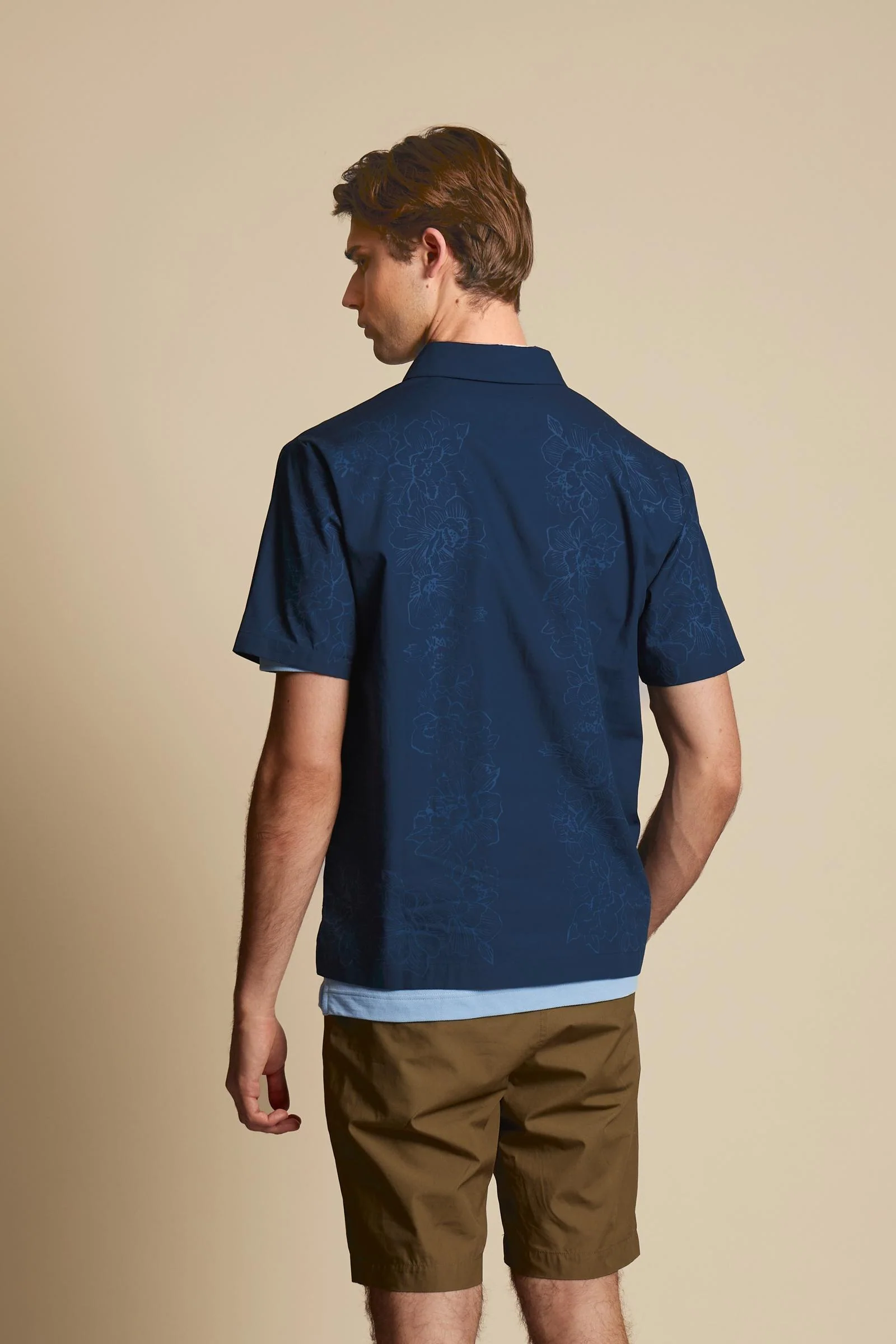 Polohemd aus Popeline mit Blumenprint - Carmelo - Image 4