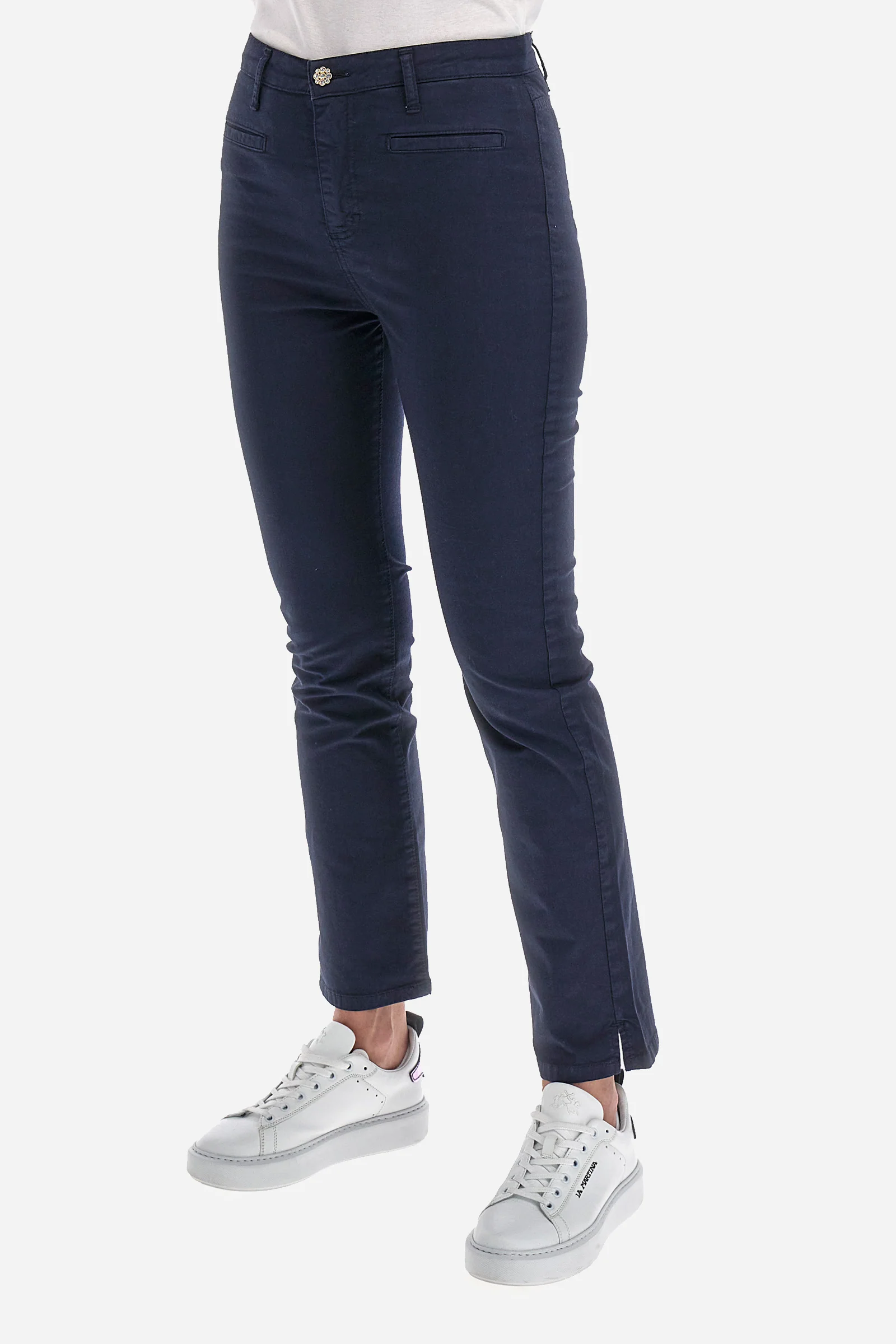 Röhrenhose aus Stretch-Baumwolle Regular Fit – Yessika