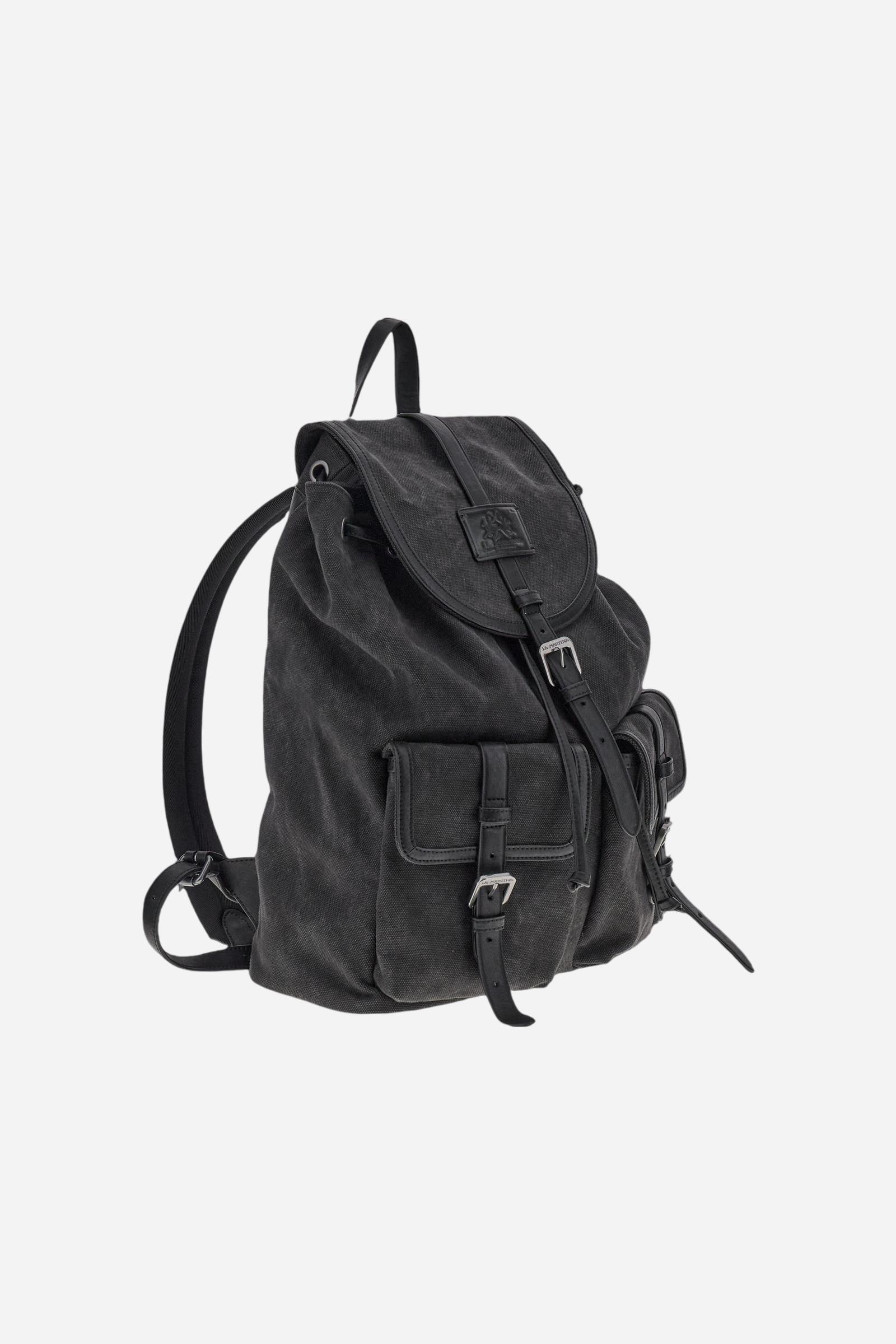 Rucksack aus gewaschenem Canvas und Leder – Matteo - Image 3