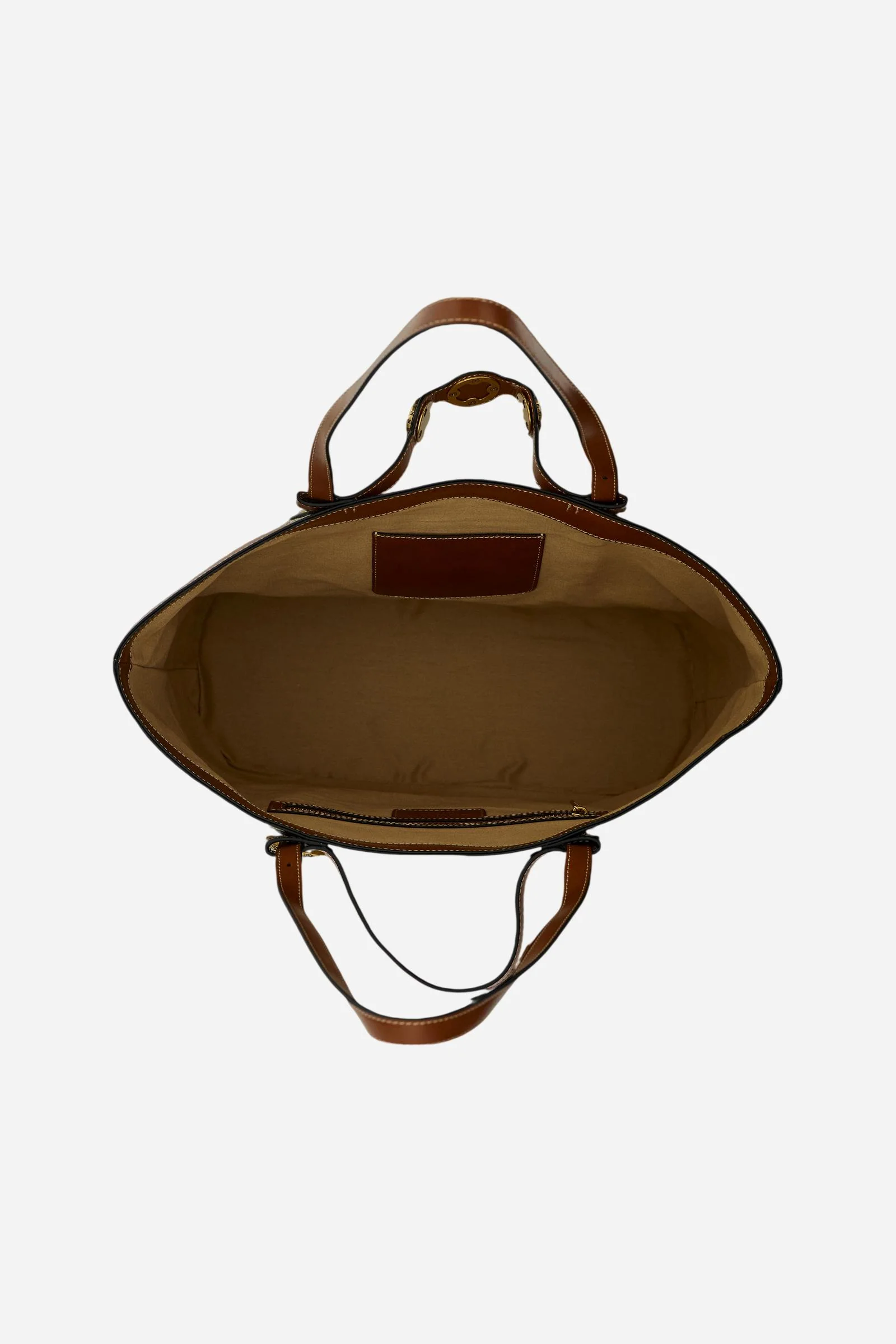 Shopping-Tasche aus Canvas in Leinenoptik mit goldenen Blumen-Nieten – Gaucho Shopping Bag - Image 4