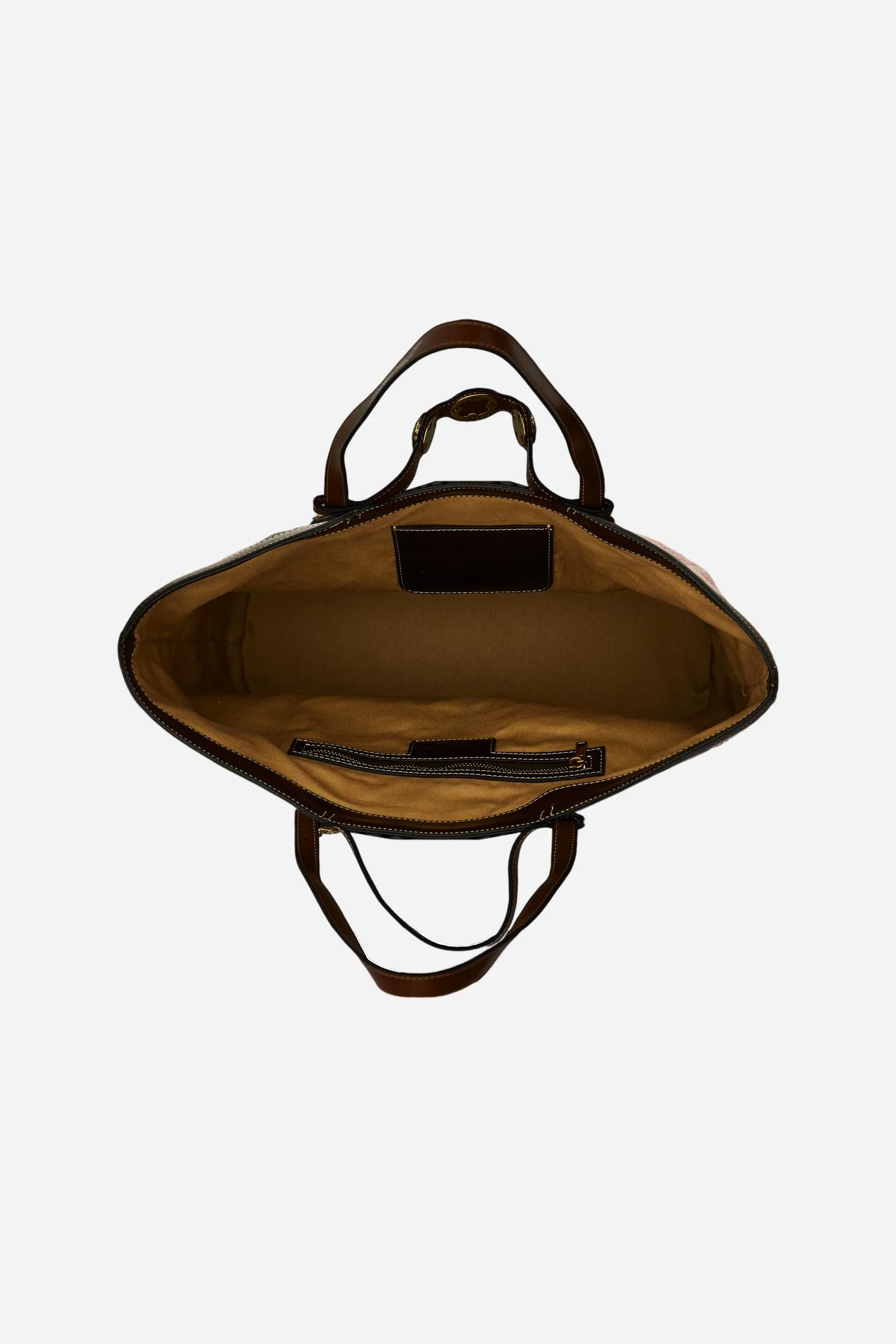Shopping-Tasche aus Canvas in Leinenoptik mit goldenen Blumen-Nieten – Gaucho Shopping Bag - Image 4