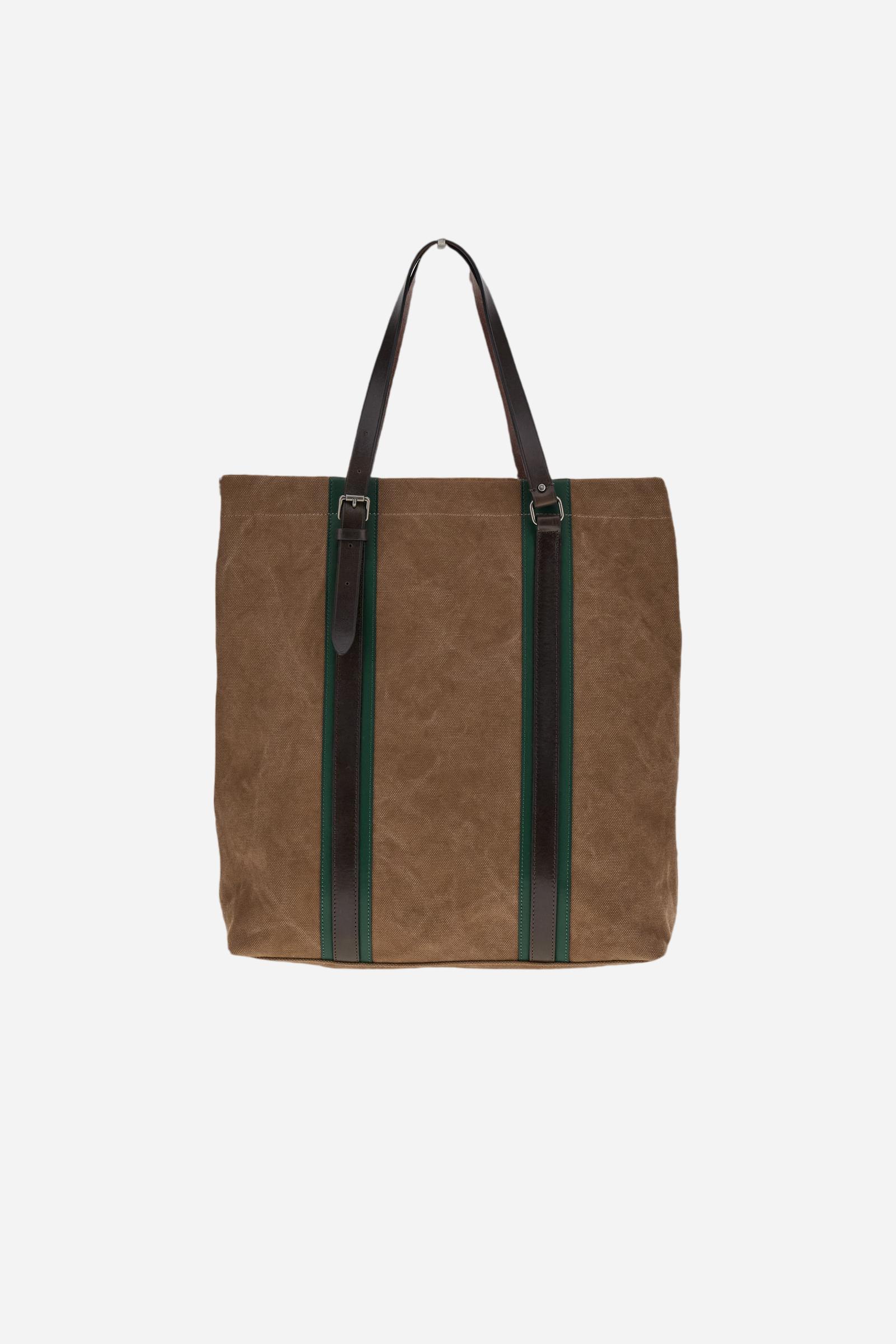Tote-Bag aus gewaschenem Canvas und Leder – Nicola - Image 2