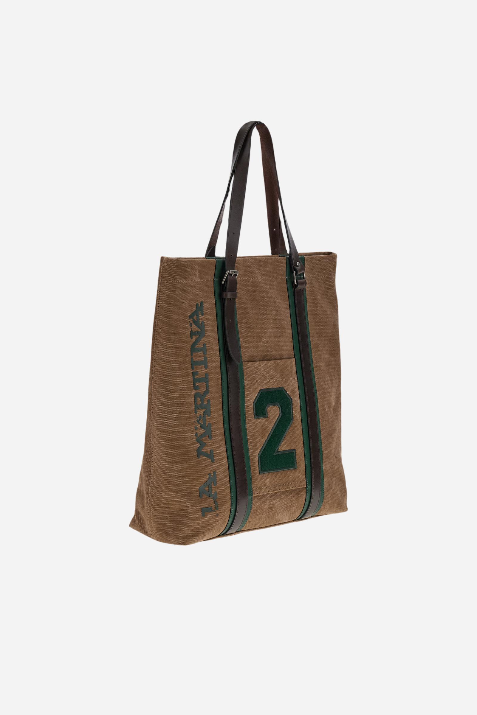 Tote-Bag aus gewaschenem Canvas und Leder – Nicola - Image 3