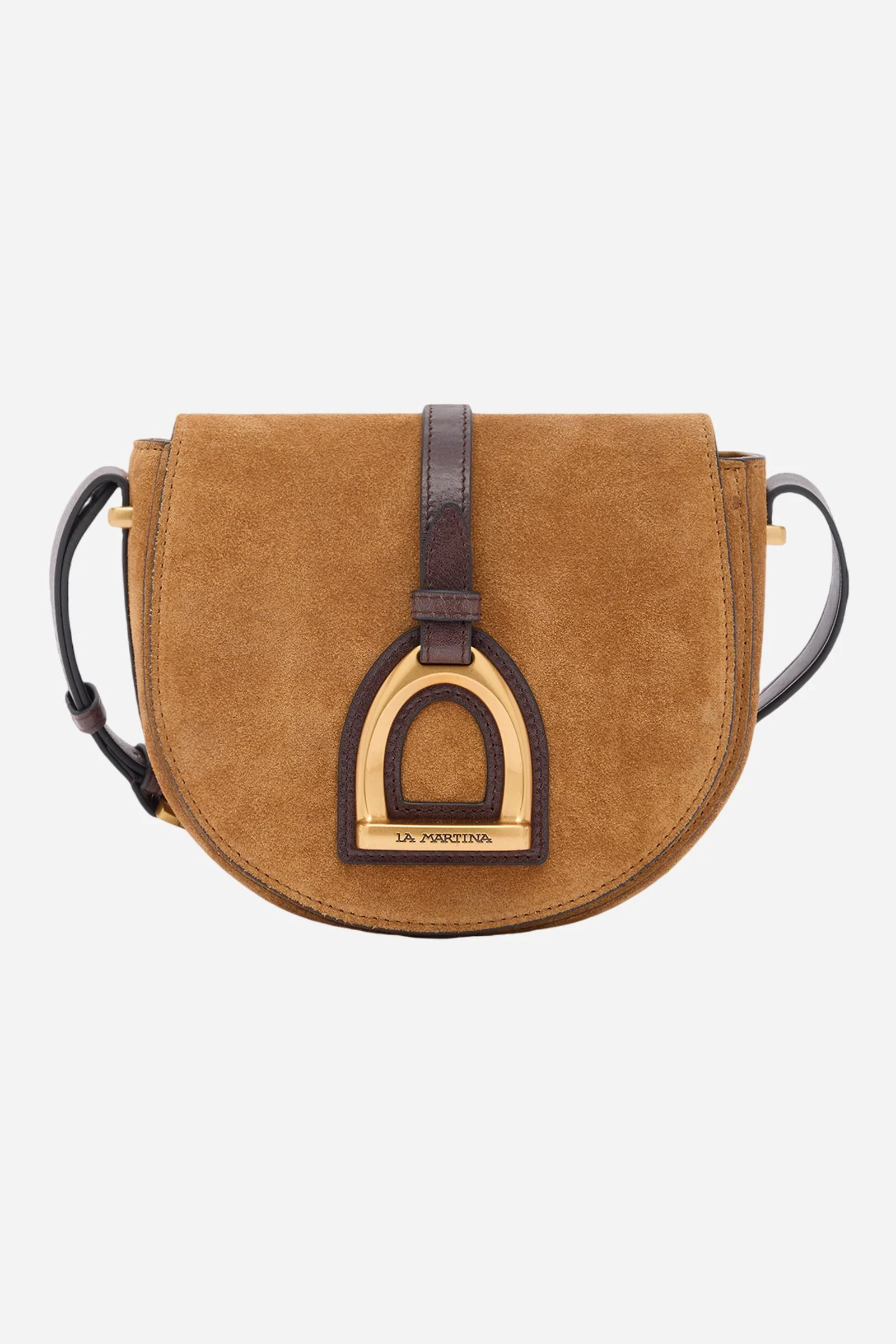Umhängetasche aus Veloursleder mit Schnalle – Crossbody